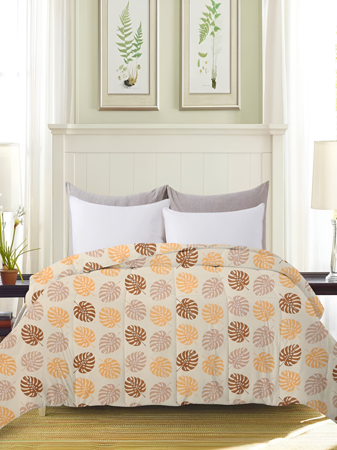 

bsb home Beige & Yellow Microfiber Heavy Winter 210 GSM Double Bed Comforter