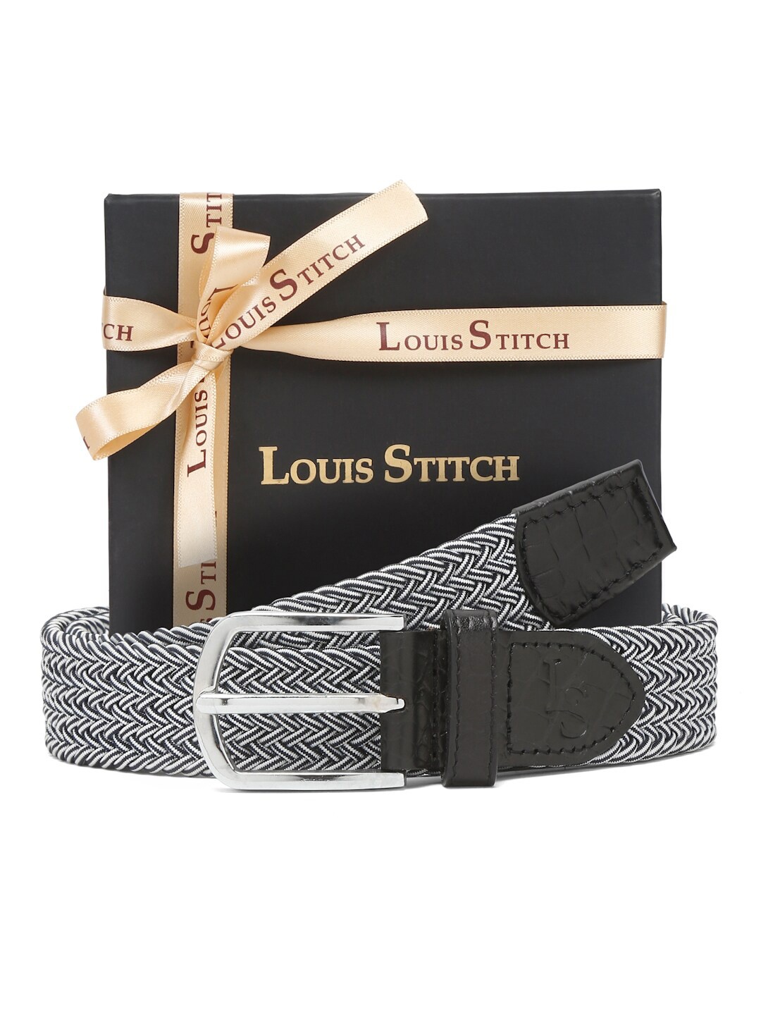 

LOUIS STITCH Men Textured Braided Accessory Gift Set, White