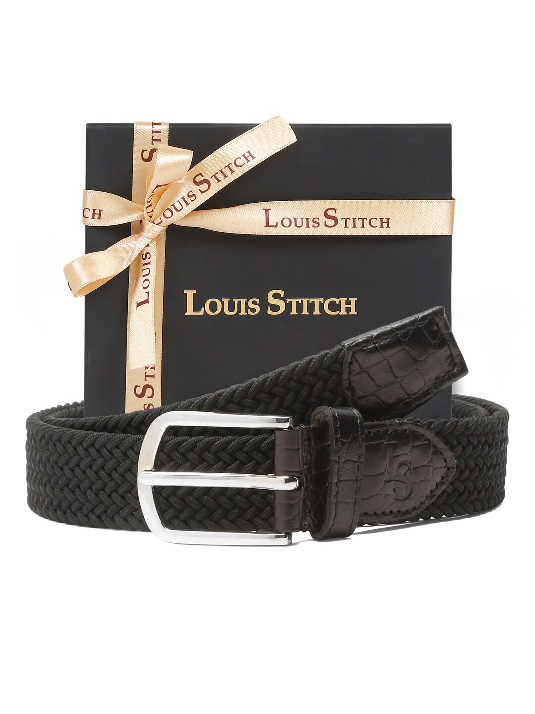 

LOUIS STITCH Men Braided Belt, Black