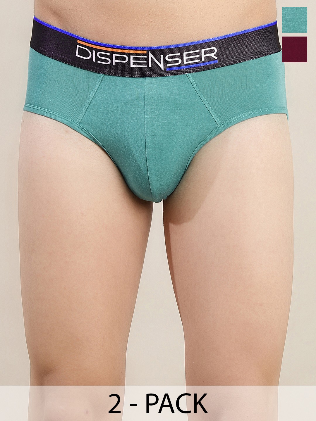 

DISPENSER Pack Of 2 Ultrasoft Anti Microbial Basic Briefs S2-Brief-Maroon-Rama-M