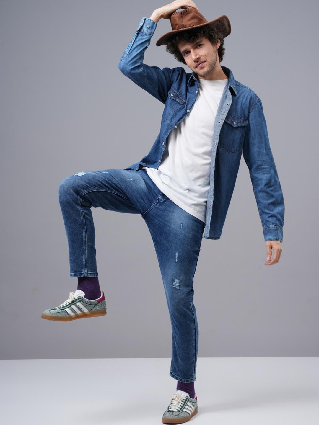 

Jean Cafe Premium Slim Fit Cotton Casual Shirt, Blue