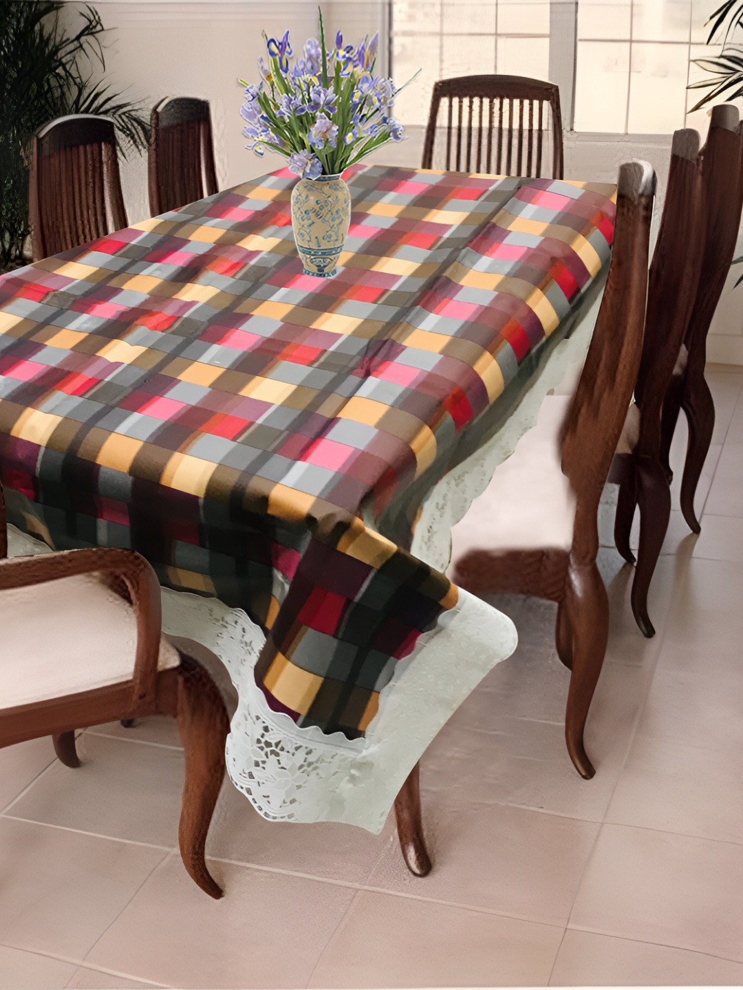 

Homerz Red & Yellow Geometric Printed Rectangle Waterproof Table Cover