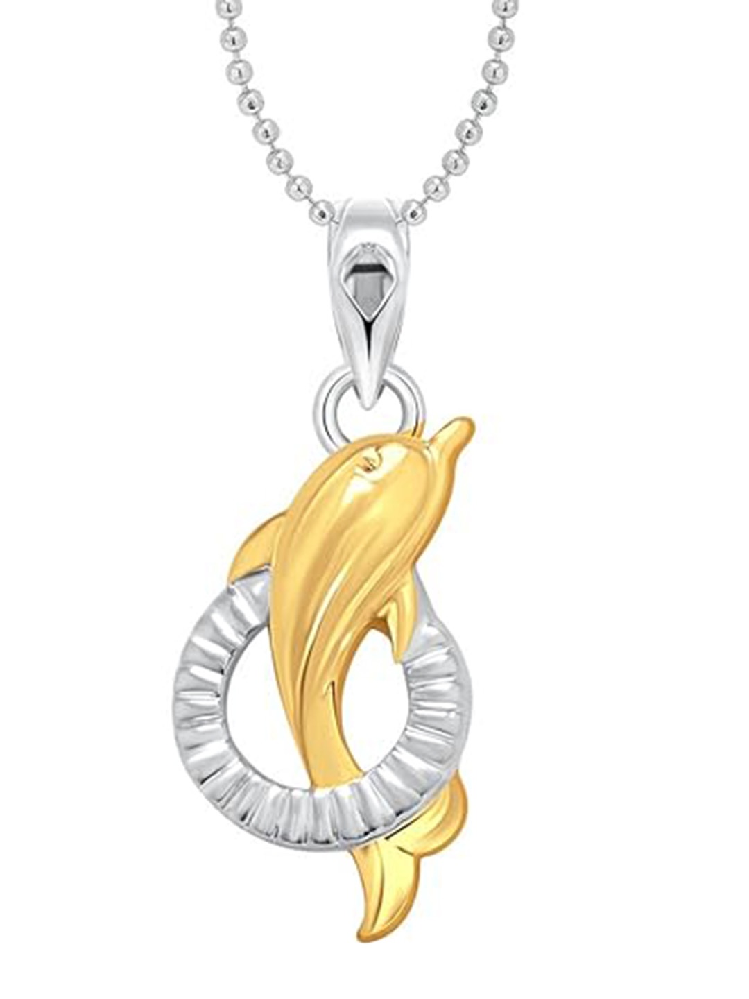 

Vighnaharta Rhodium-Plated Floral Pendants with Chains, Silver