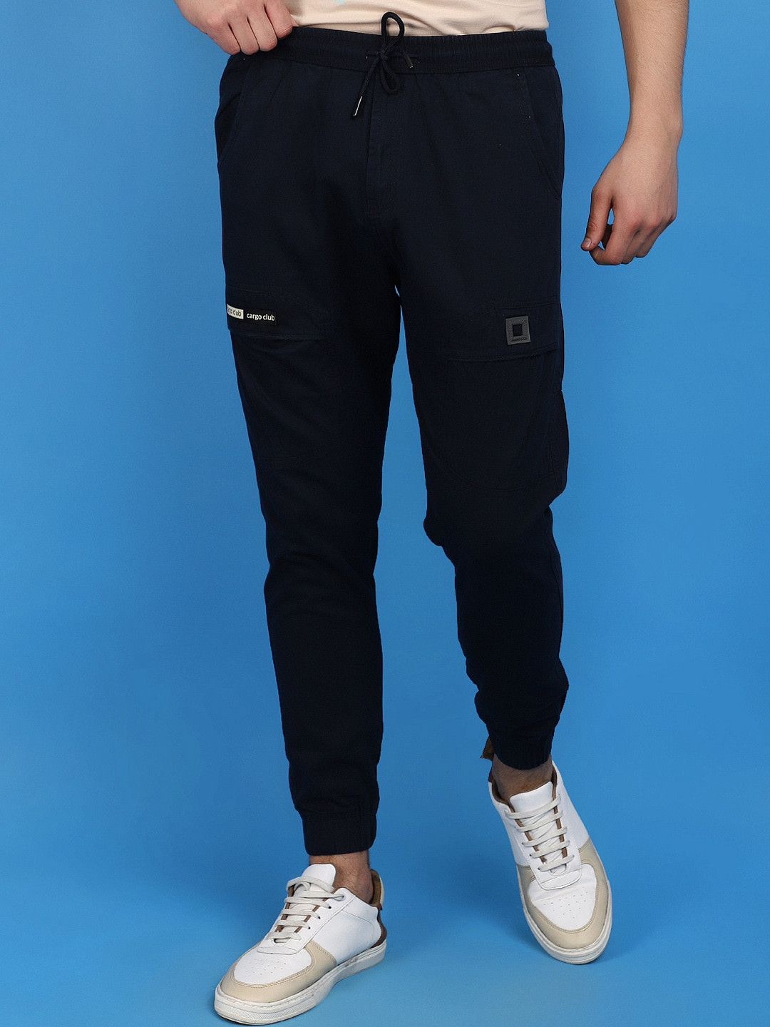 

V-Mart Men Mid-Rise Jogger Trouser, Blue