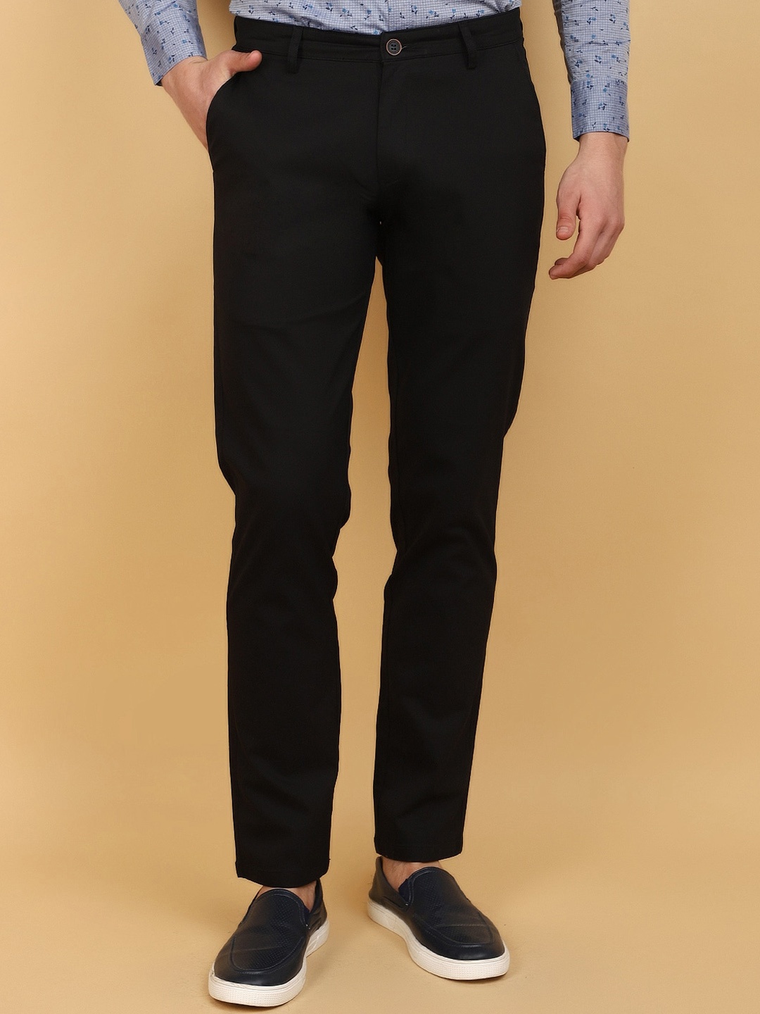 

V-Mart Men Slim Fit Regular Trouser, Black