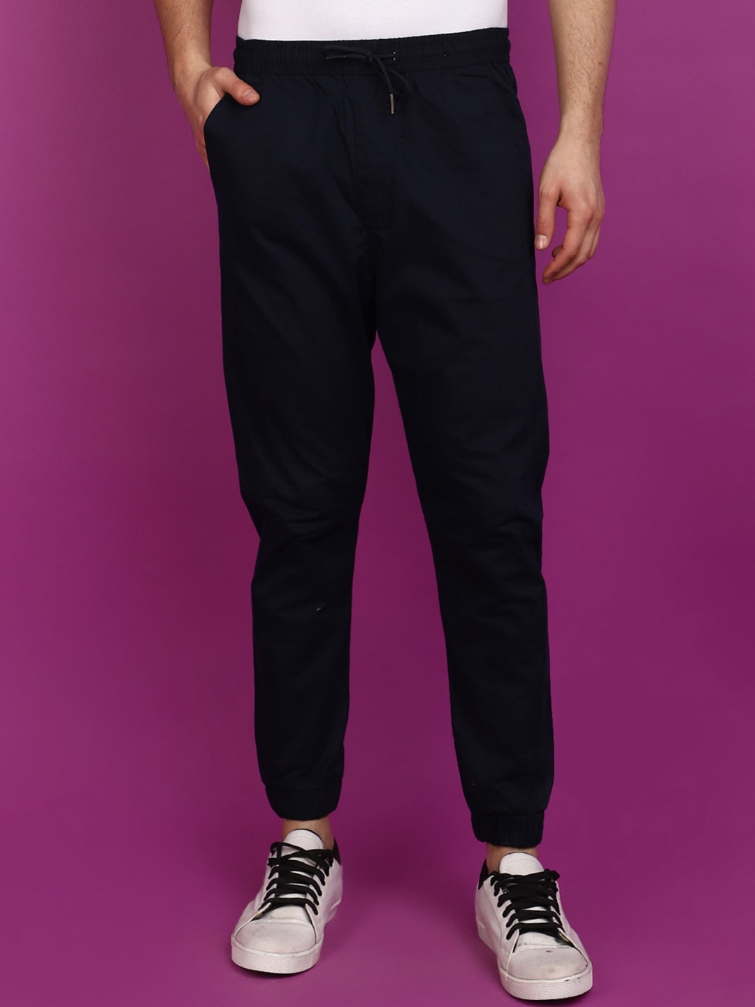 

V-Mart Men Mid-Rise Regular Fit Jogger Trouser, Blue