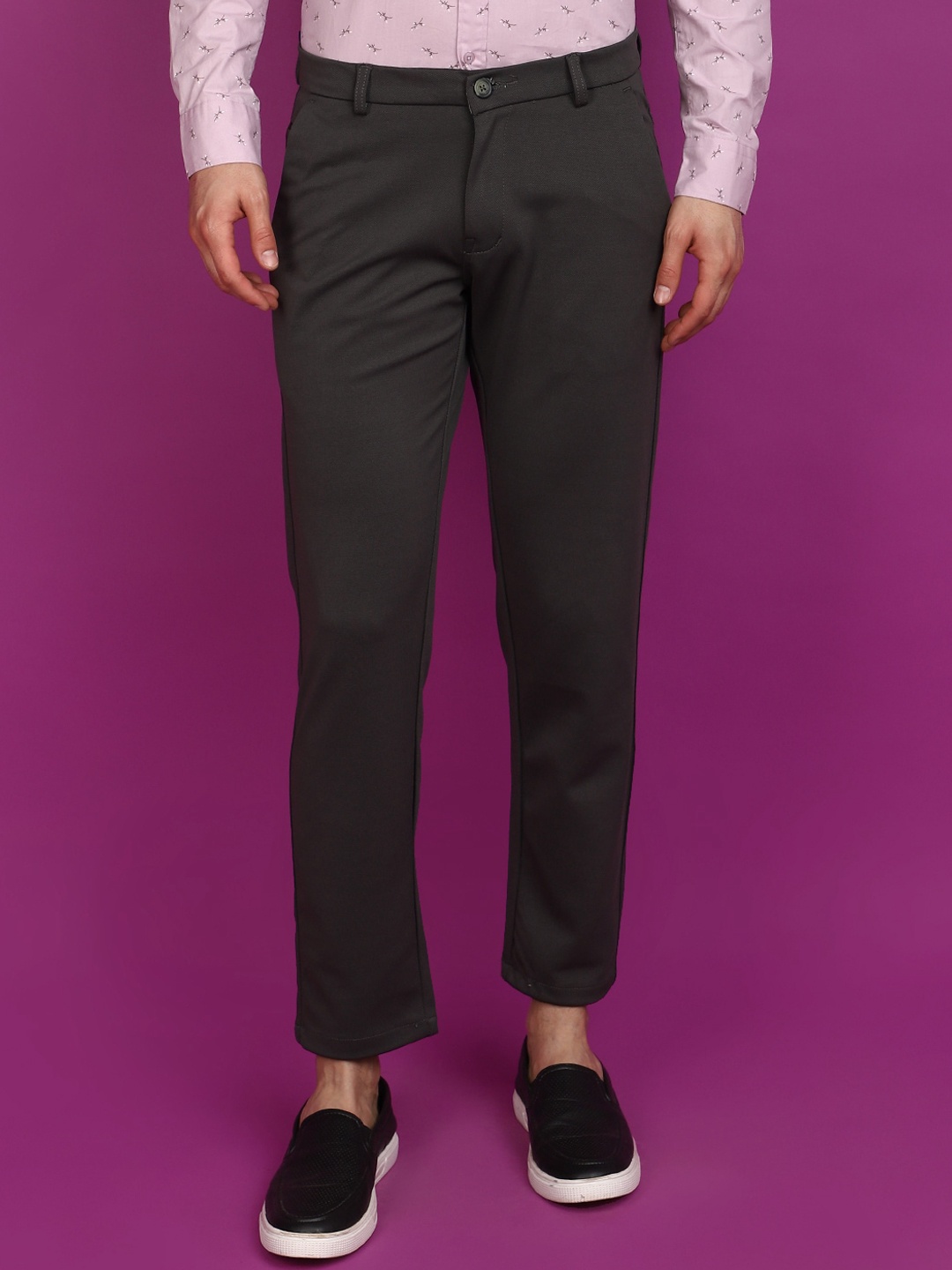 

V-Mart Men Mid-Rise Regular Fit Regular Trouser, Grey
