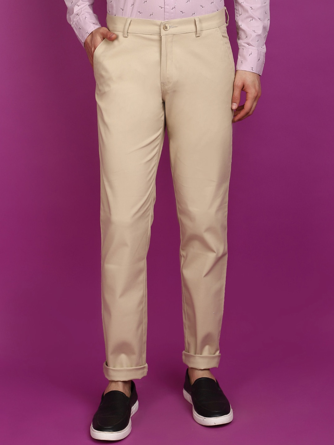 

V-Mart Men Mid-Rise Slim Fit Chinos Trouser, Grey