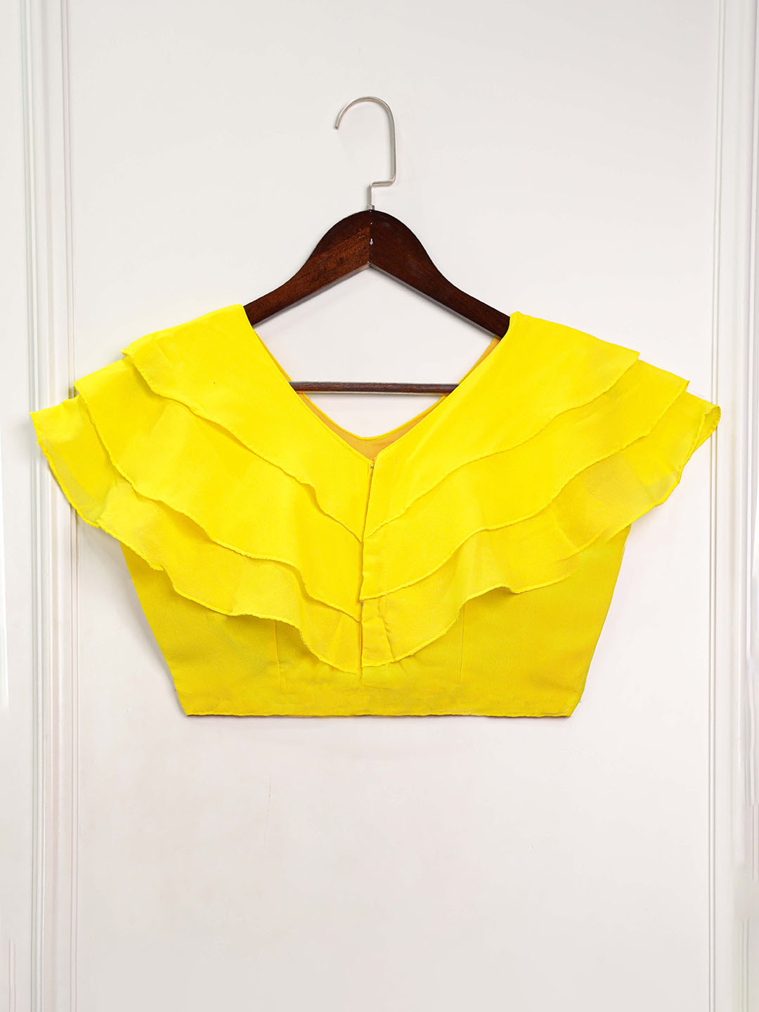 

LOOKNBOOK ART Georgette Saree Blouse, Yellow