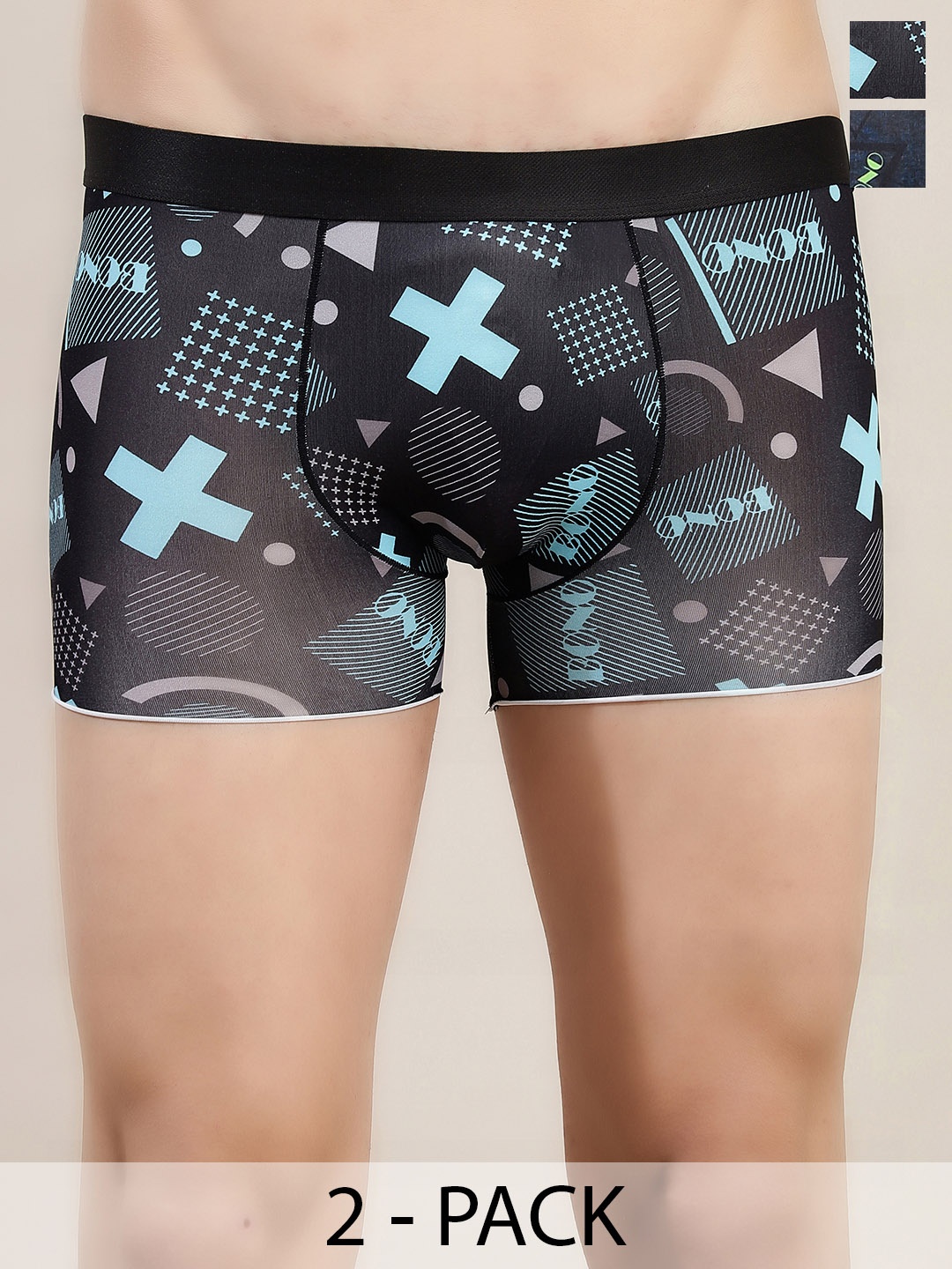 

DISPENSER Pack Of 2 Printed Breathability Trunks C2-C5-DG-Printed-M, Black