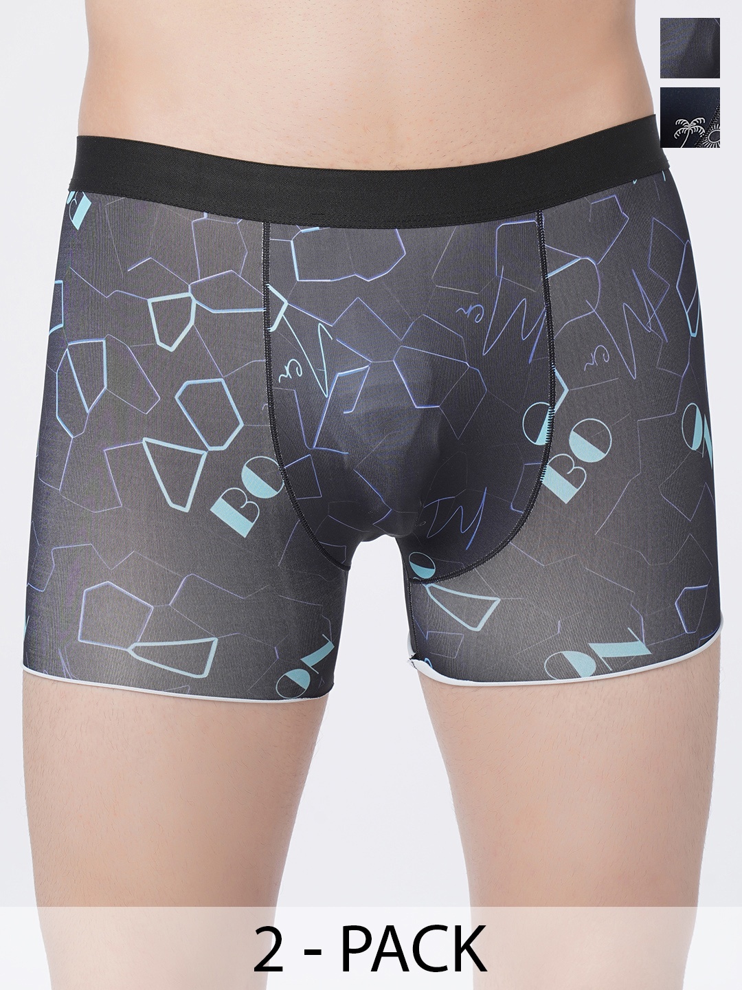

DISPENSER Pack Of 2 Printed Breathability Trunks C7-C9-DG-Printed-M, Grey