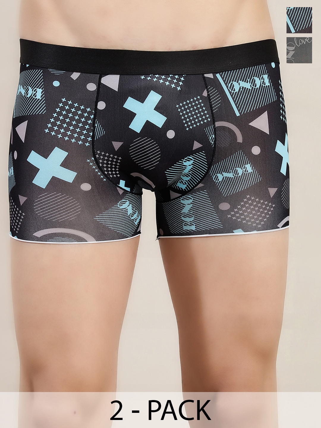 

DISPENSER Pack Of 2 Printed Antimicrobial Trunks C2-C8-DG-Printed-M, Black