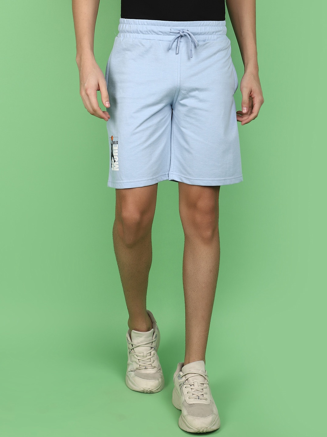 

V-Mart Men Mid Rise Cotton Shorts, Blue