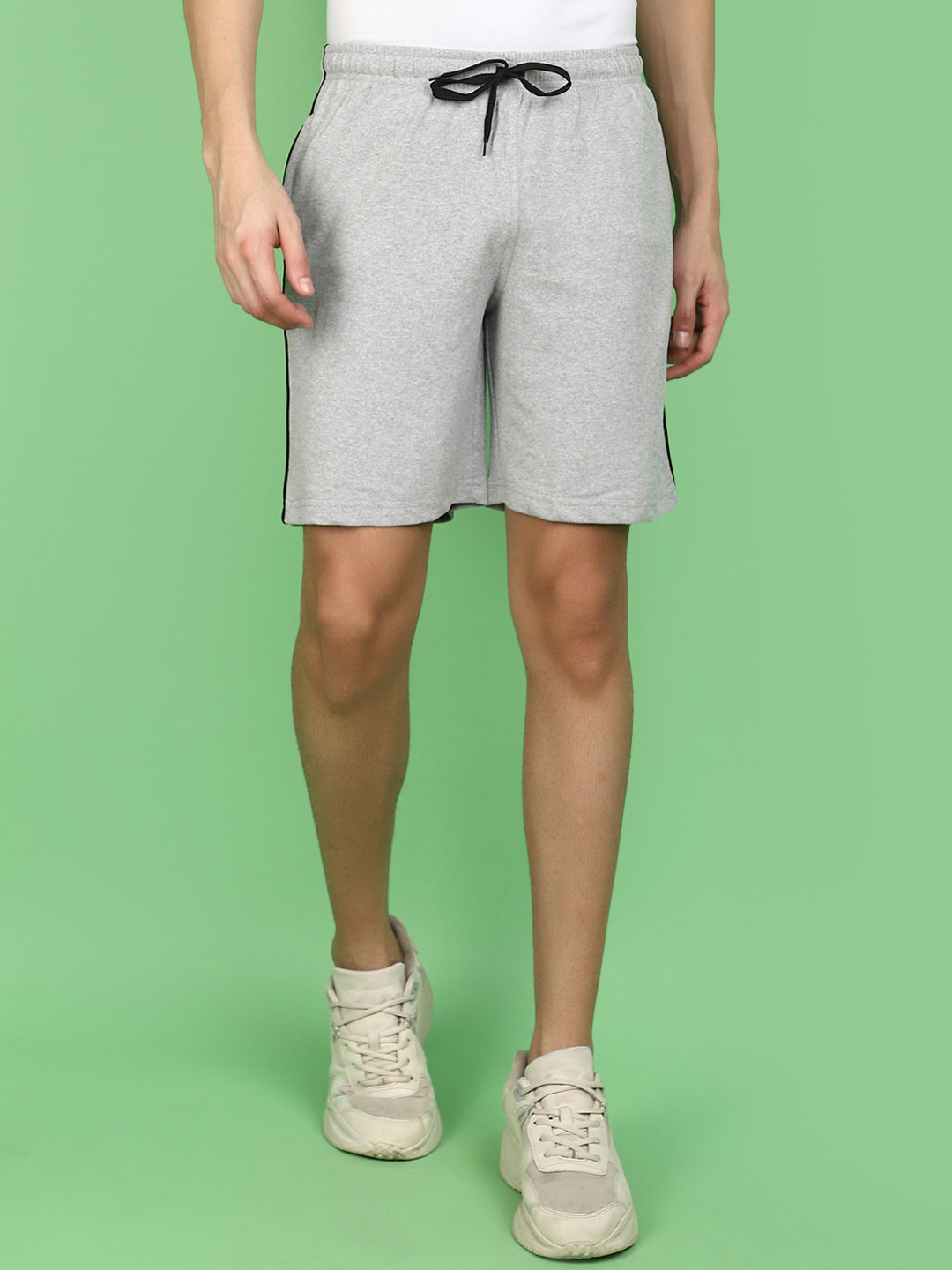 

V-Mart Men Mid Rise Cotton Shorts, Grey