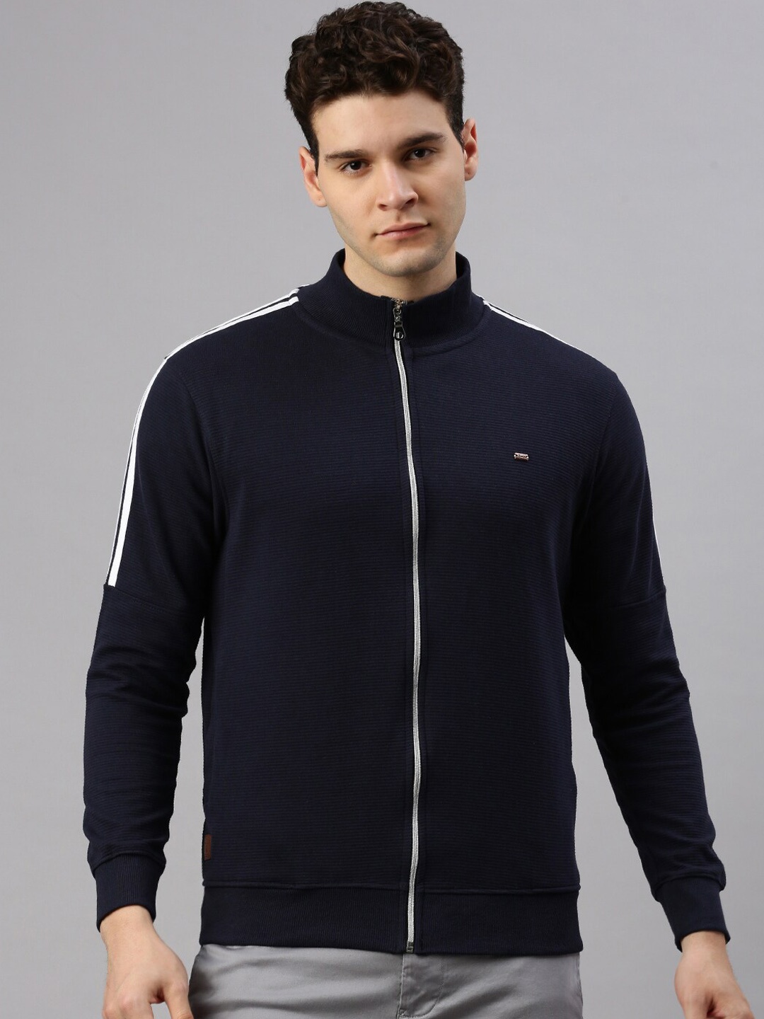 

ZEDD Mock Collar Lightweight Cotton Sporty Jacket, Blue