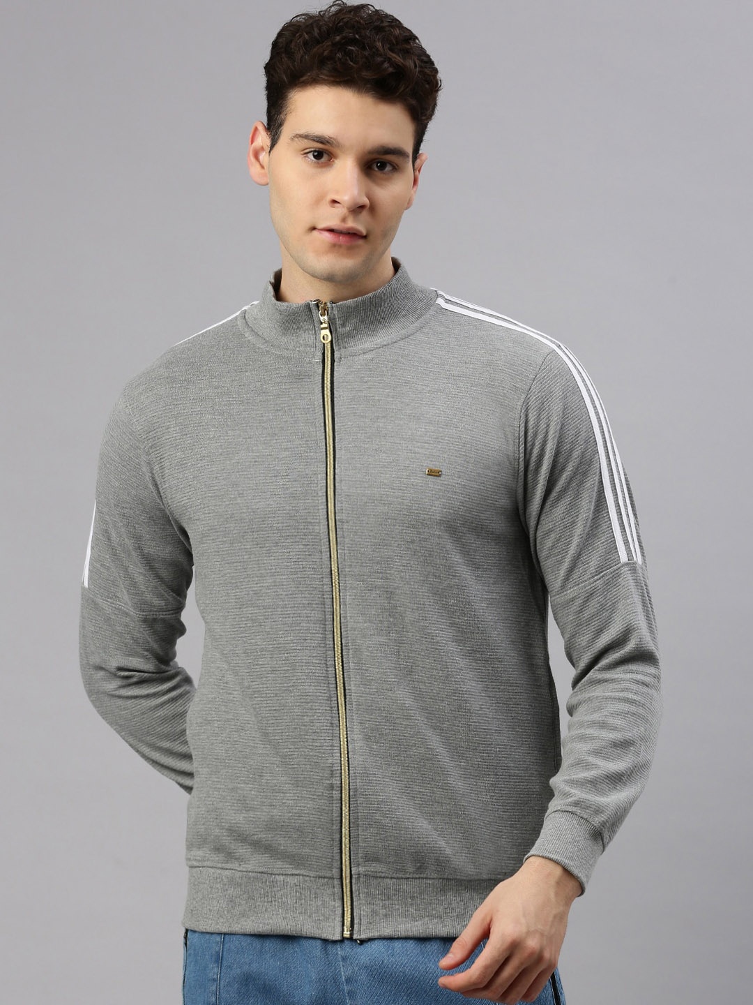 

ZEDD Mock Collar Lightweight Cotton Tailored Jacket, Grey