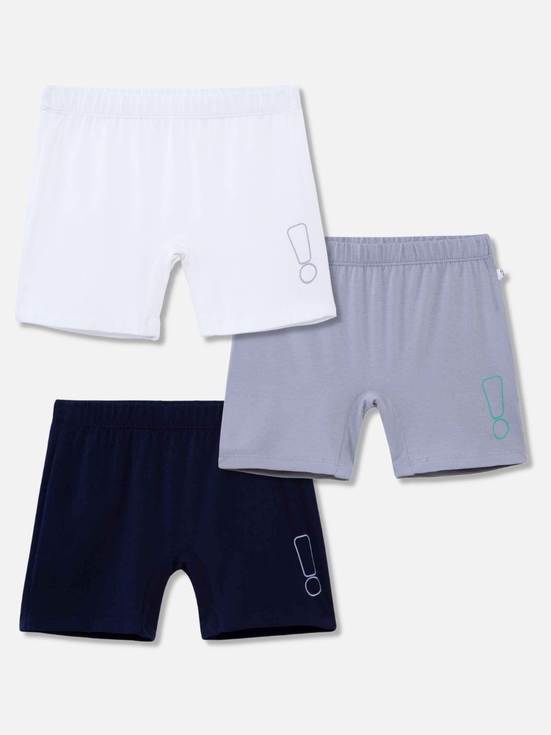 

You Got Plan B Girls Pack of 3 High-Rise Antimicrobial Shorts, White