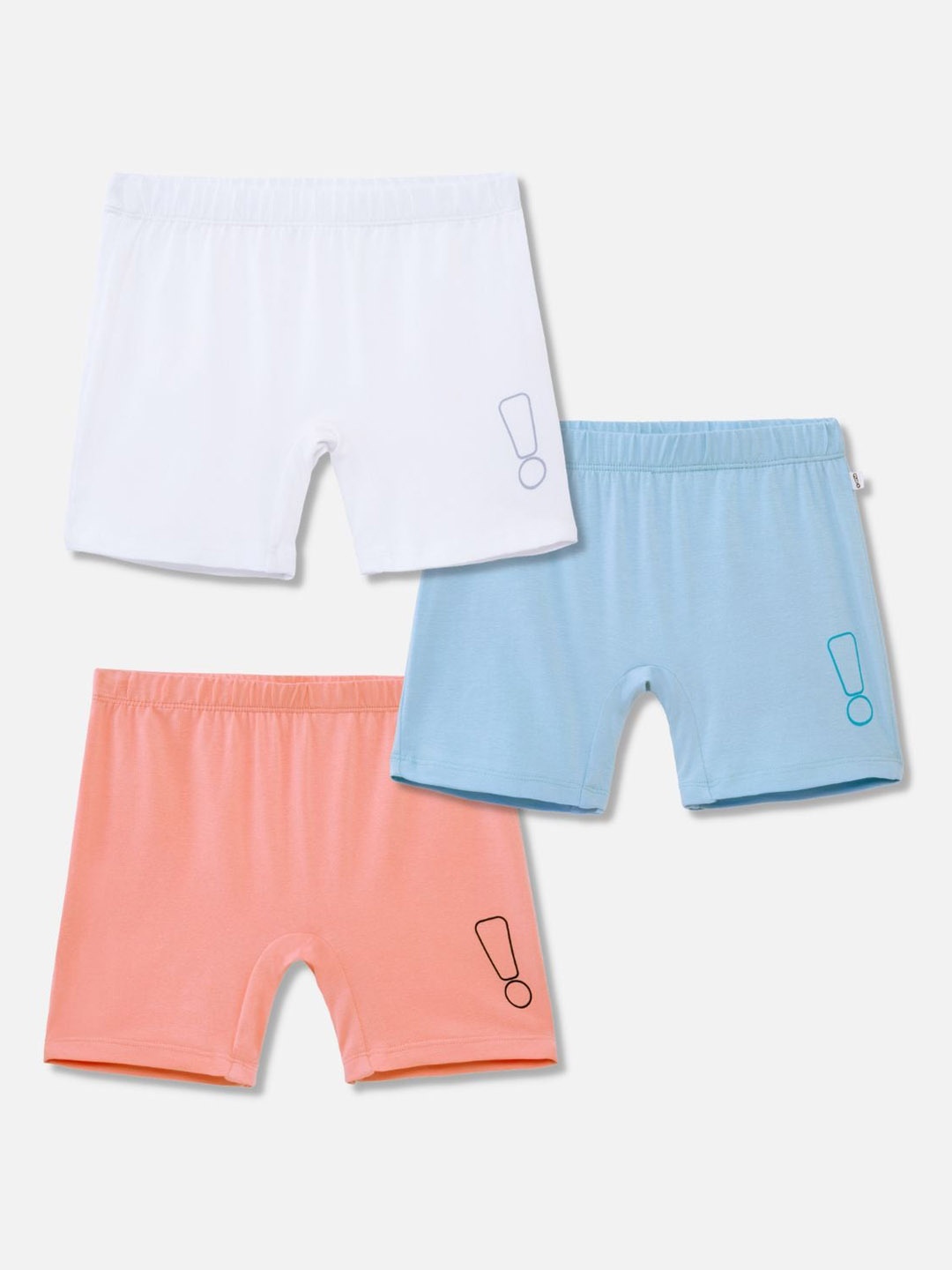 

You Got Plan B Girls Pack of 3 High-Rise Antimicrobial Shorts, Peach