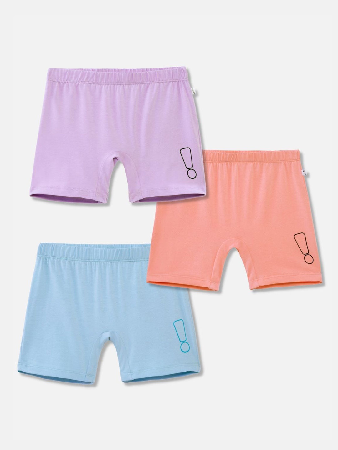 

You Got Plan B Girls Pack of 3 High-Rise Antimicrobial Shorts, Peach
