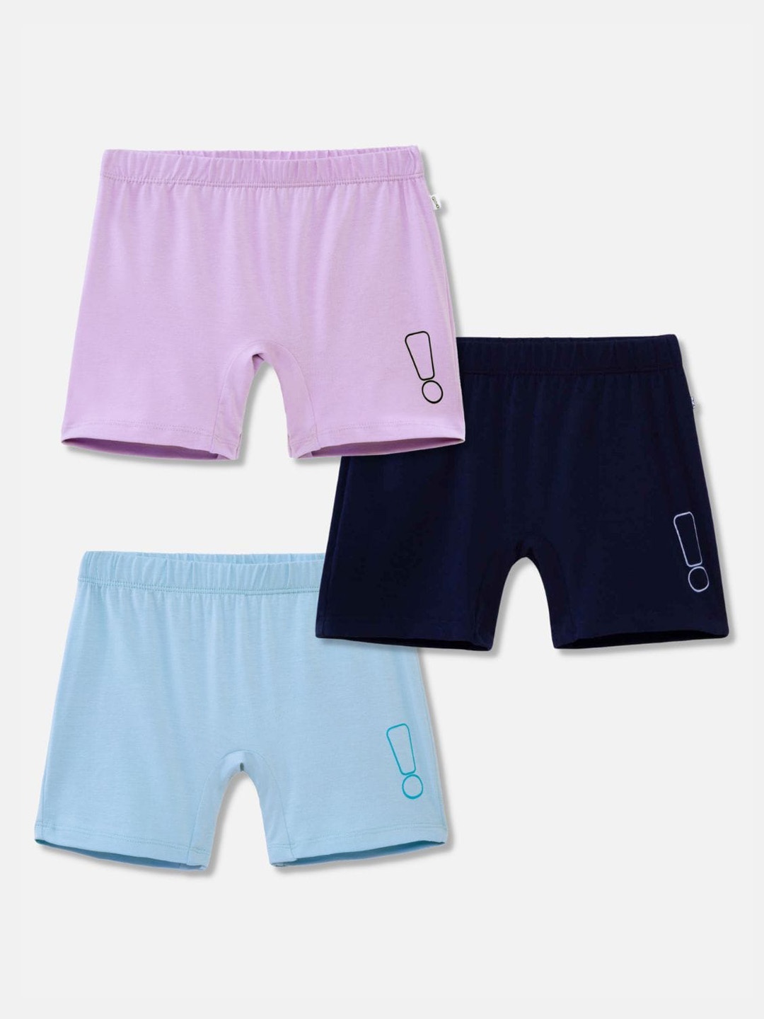 

You Got Plan B Girls Pack of 3 High-Rise Antimicrobial Shorts, Lavender
