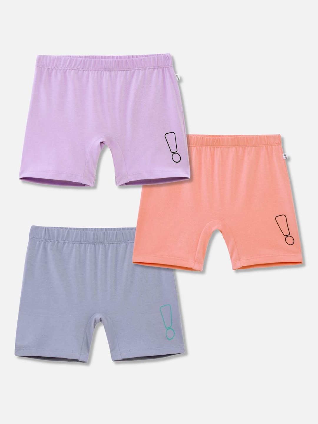 

You Got Plan B Girls Pack of 3 High-Rise Antimicrobial Shorts, Peach