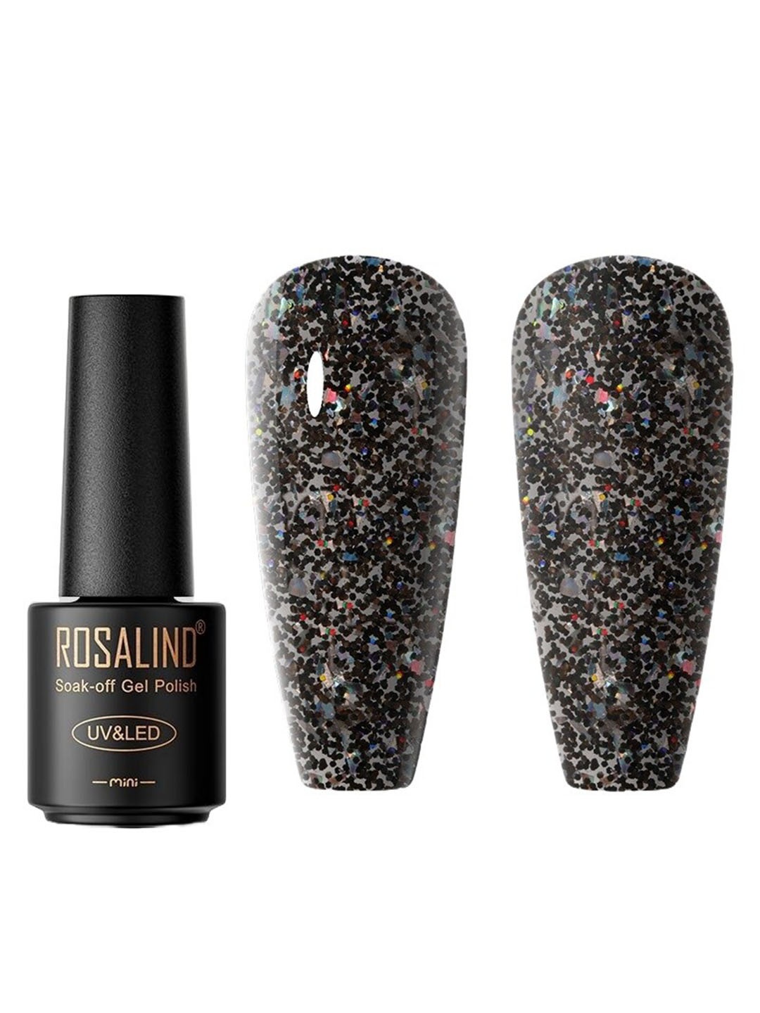 

ROSALIND UV & LED Soak Off Long Wearing Mini Gel Nail Polish 7 ml - Shade C206, Black