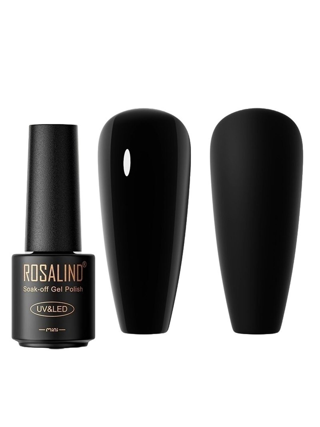 

ROSALIND UV & LED Soak Off Long Wearing Mini Gel Nail Polish 7 ml - Shade C013, Black