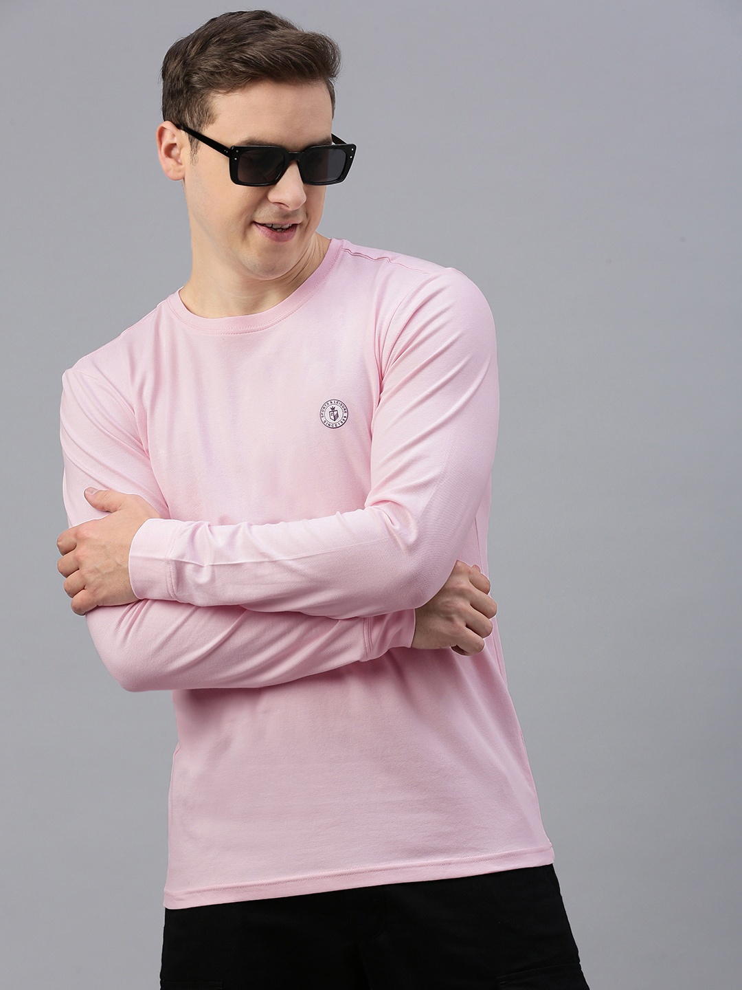 

ZEDD Round Neck Long Sleeves Regular Fit T-shirt, Pink