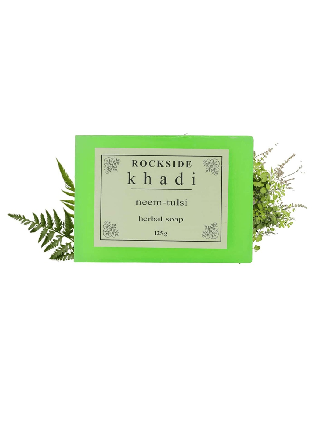 

ROCKSIDE KHADI Set Of 4 Neem Tulsi Herbal Soap - 125g Each, Green