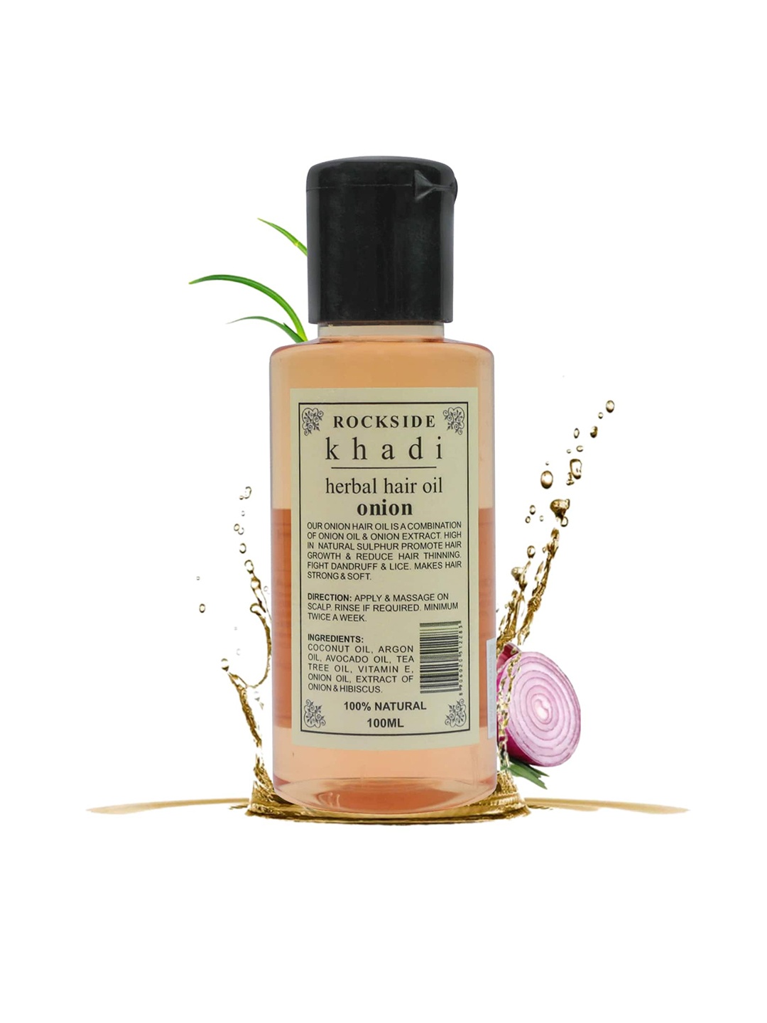 

ROCKSIDE KHADI Set Of 2 Herbal Onion Hair Oil - 100ml Each, Yellow