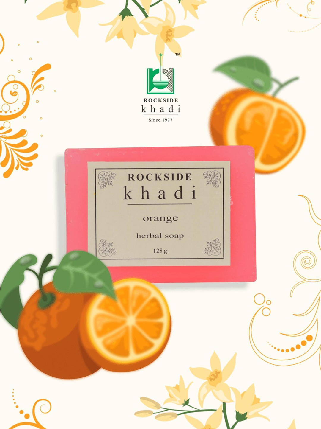 

ROCKSIDE KHADI Set Of 4 Orange Herbal Soap - 125g Each