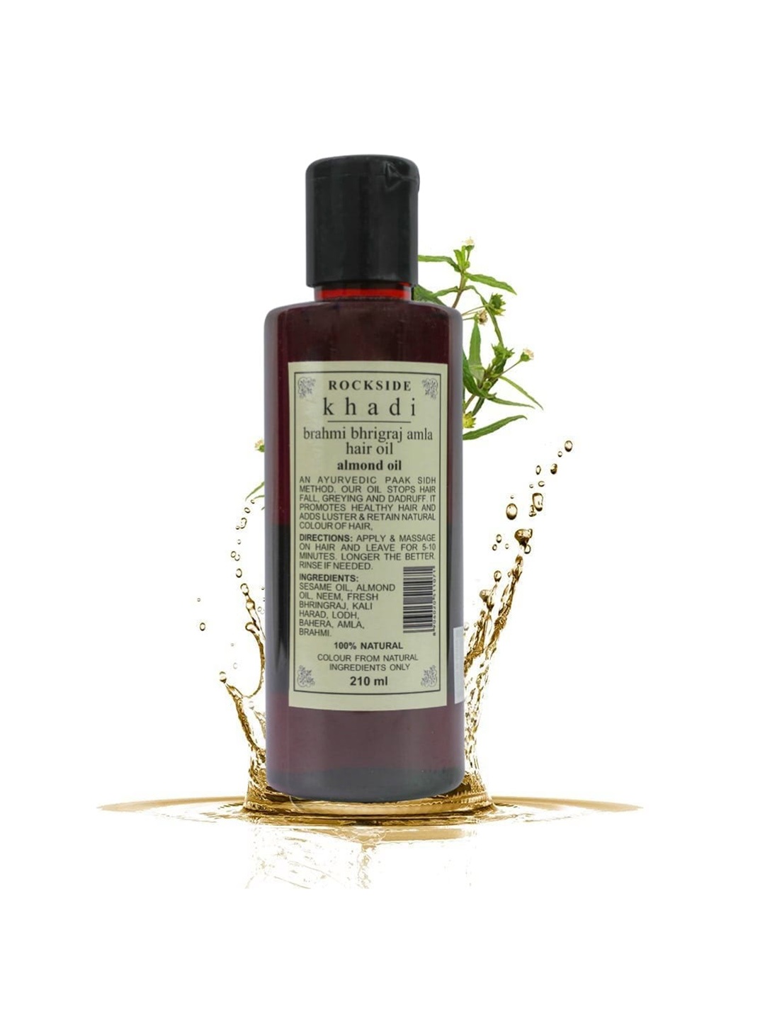 

ROCKSIDE KHADI Set Of 3 Brahmi Bhringraj Amla Hair Oil - 210ml Each, Black