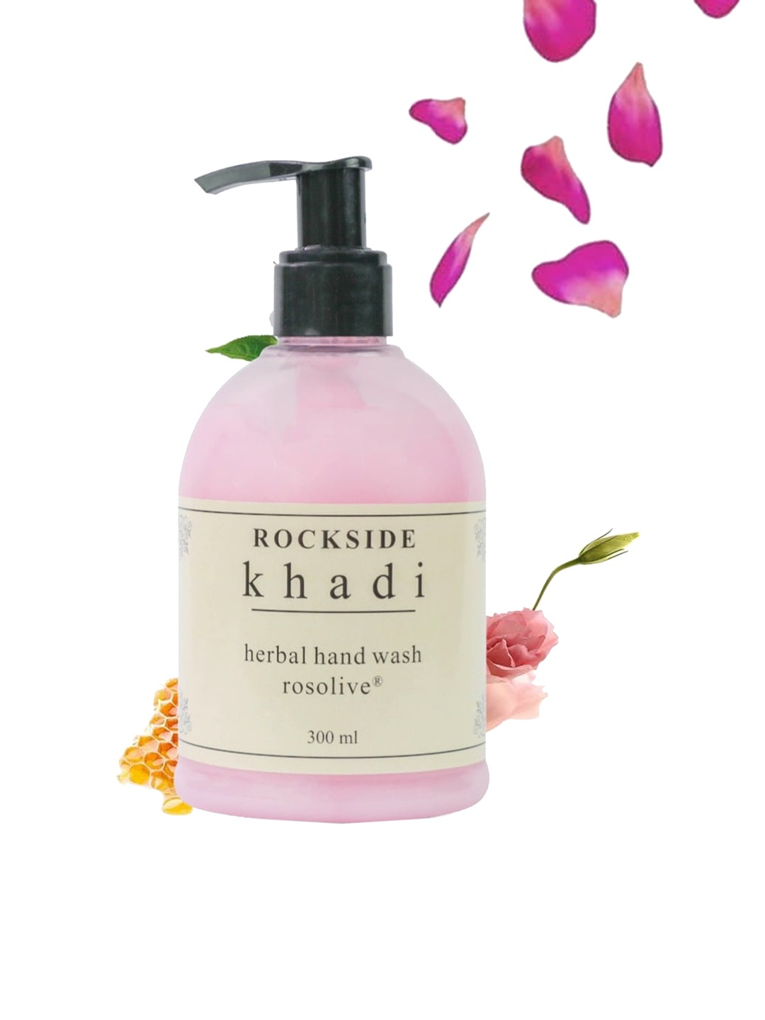 

ROCKSIDE KHADI Herbal Set Of 4 Rosolive Hand Wash - 300ml Each, Pink