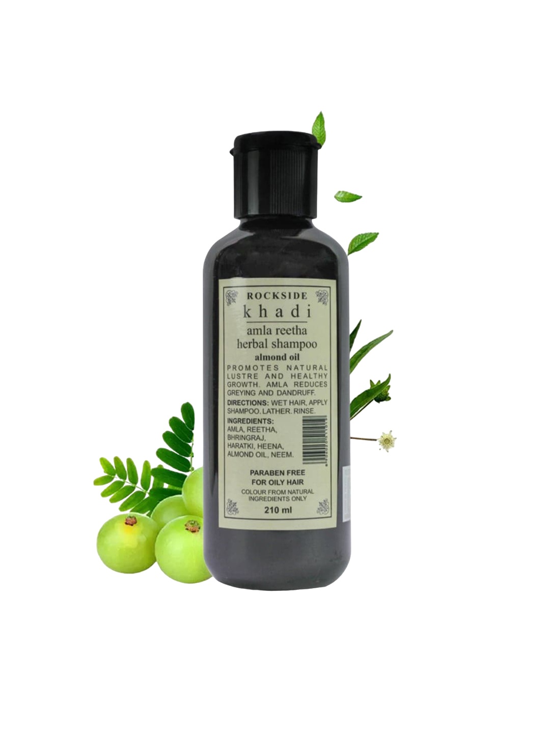 

ROCKSIDE KHADI Set Of 4 Amla Reetha Shampoo with Almond Oil - 210ml Each, Black