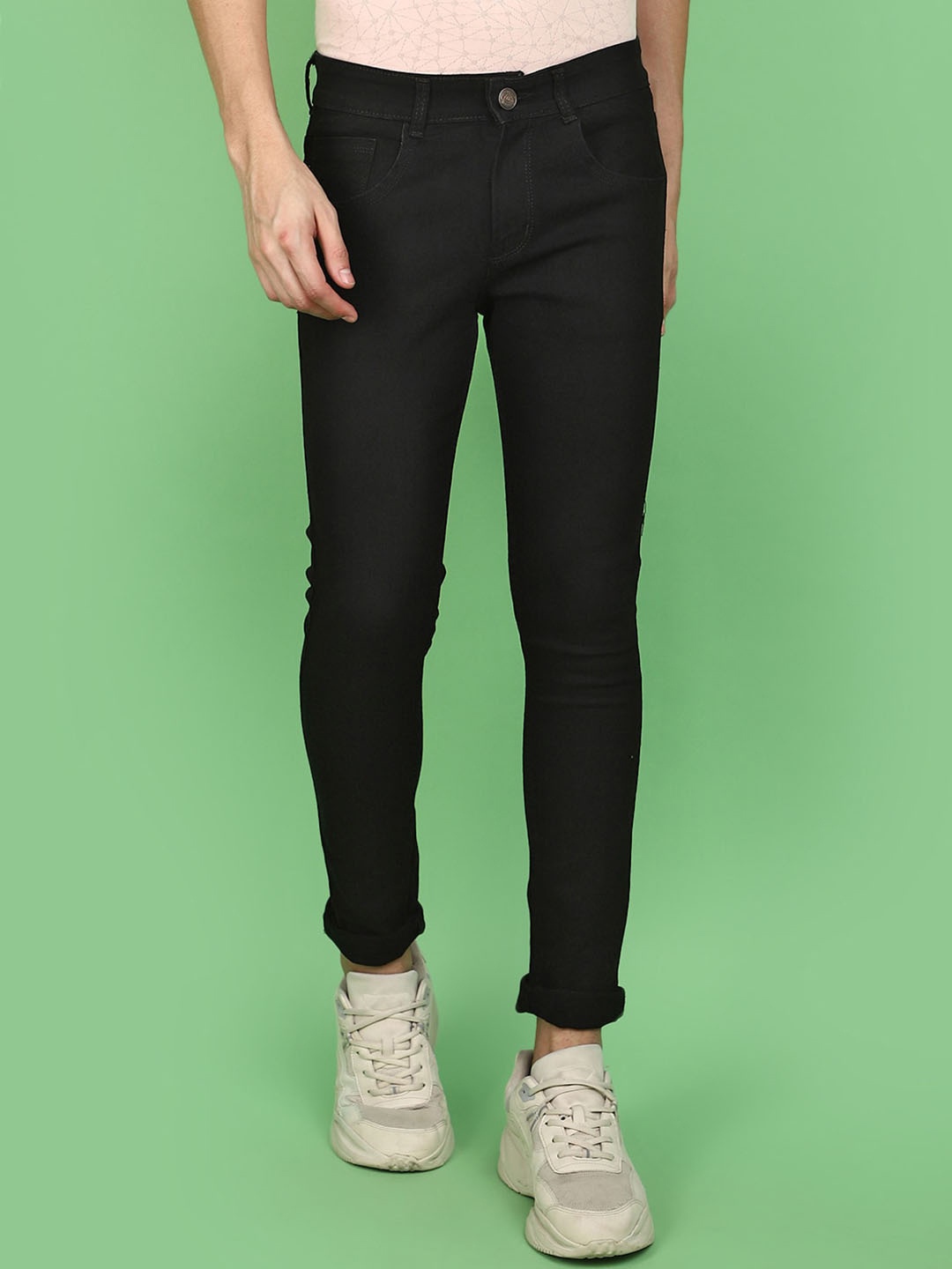 

V-Mart Men Slim Fit Cotton Jeans, Black