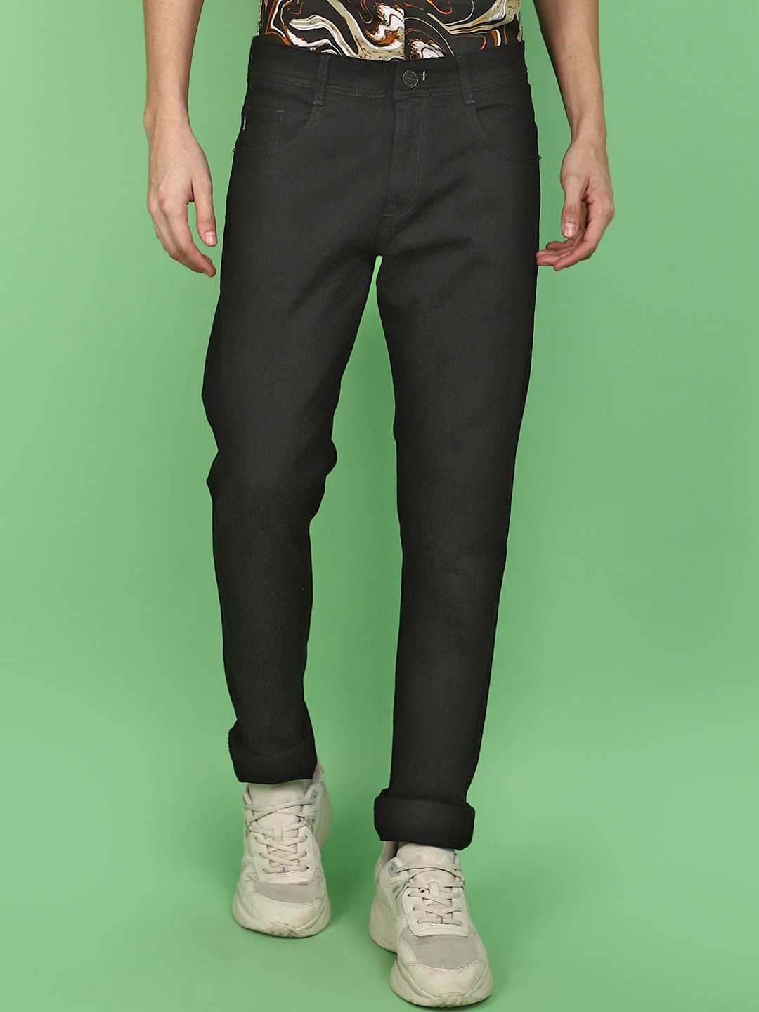 

V-Mart Men Slim Fit Cotton Jeans, Black