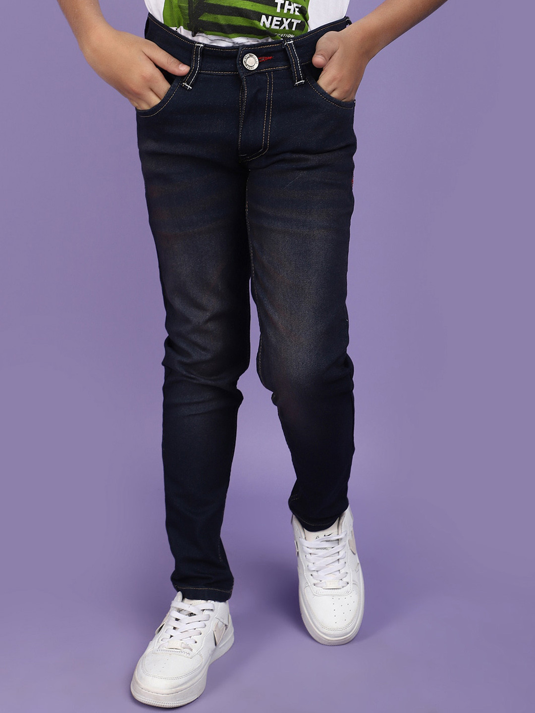 

V-Mart Boys Mid-Rise Clean Look Heavy Fade Jeans, Blue