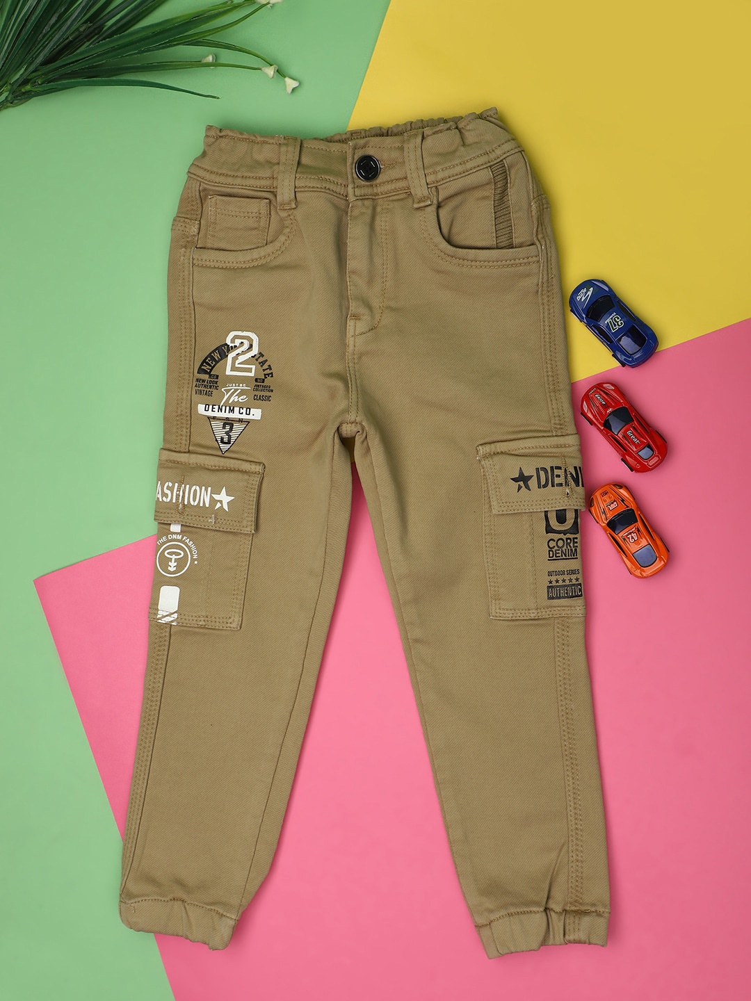 

V-Mart Boys Mid-Rise Low Distress Jeans, Beige