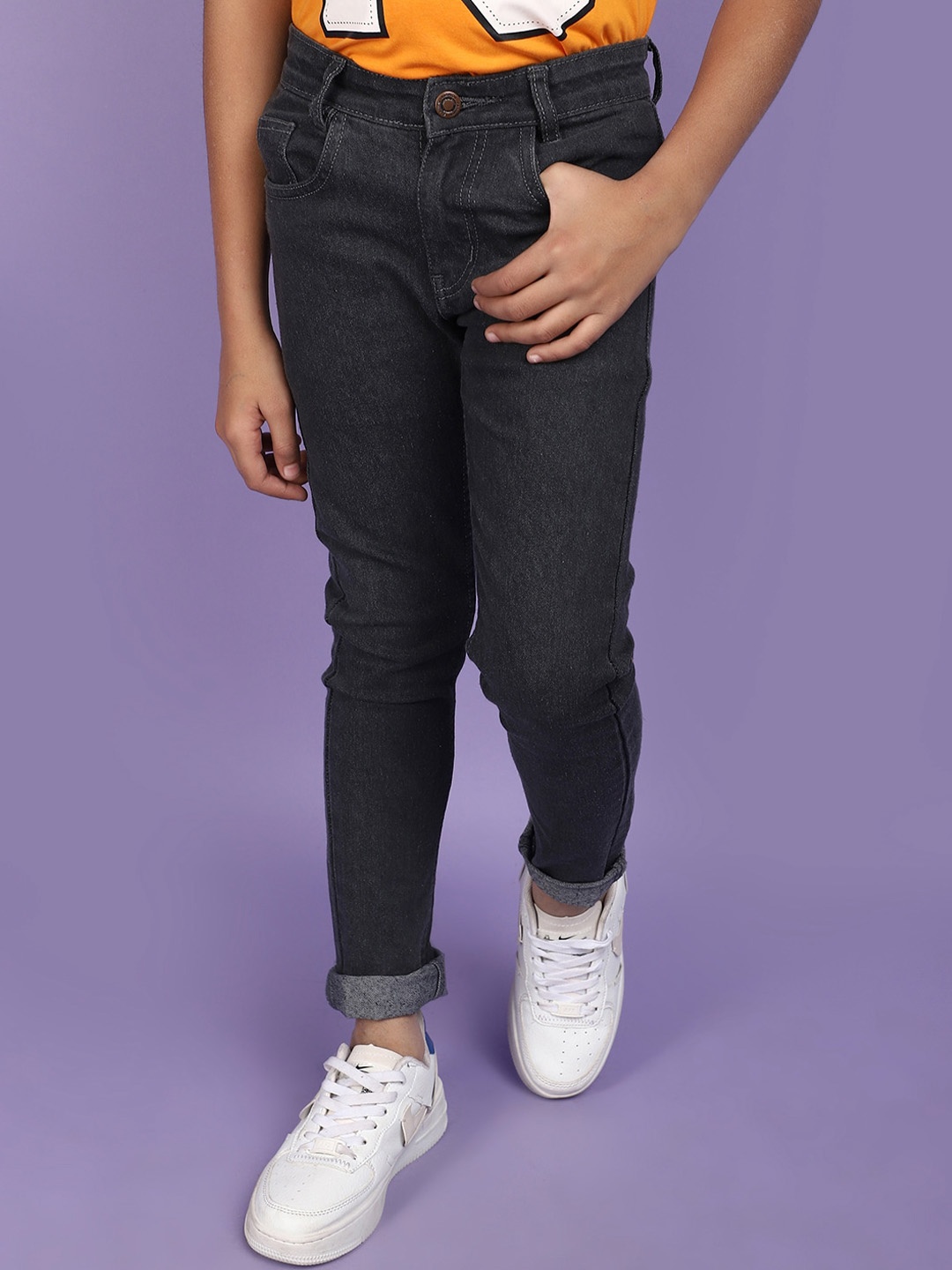 

V-Mart Boys Mid-Rise Cotton Jeans, Grey