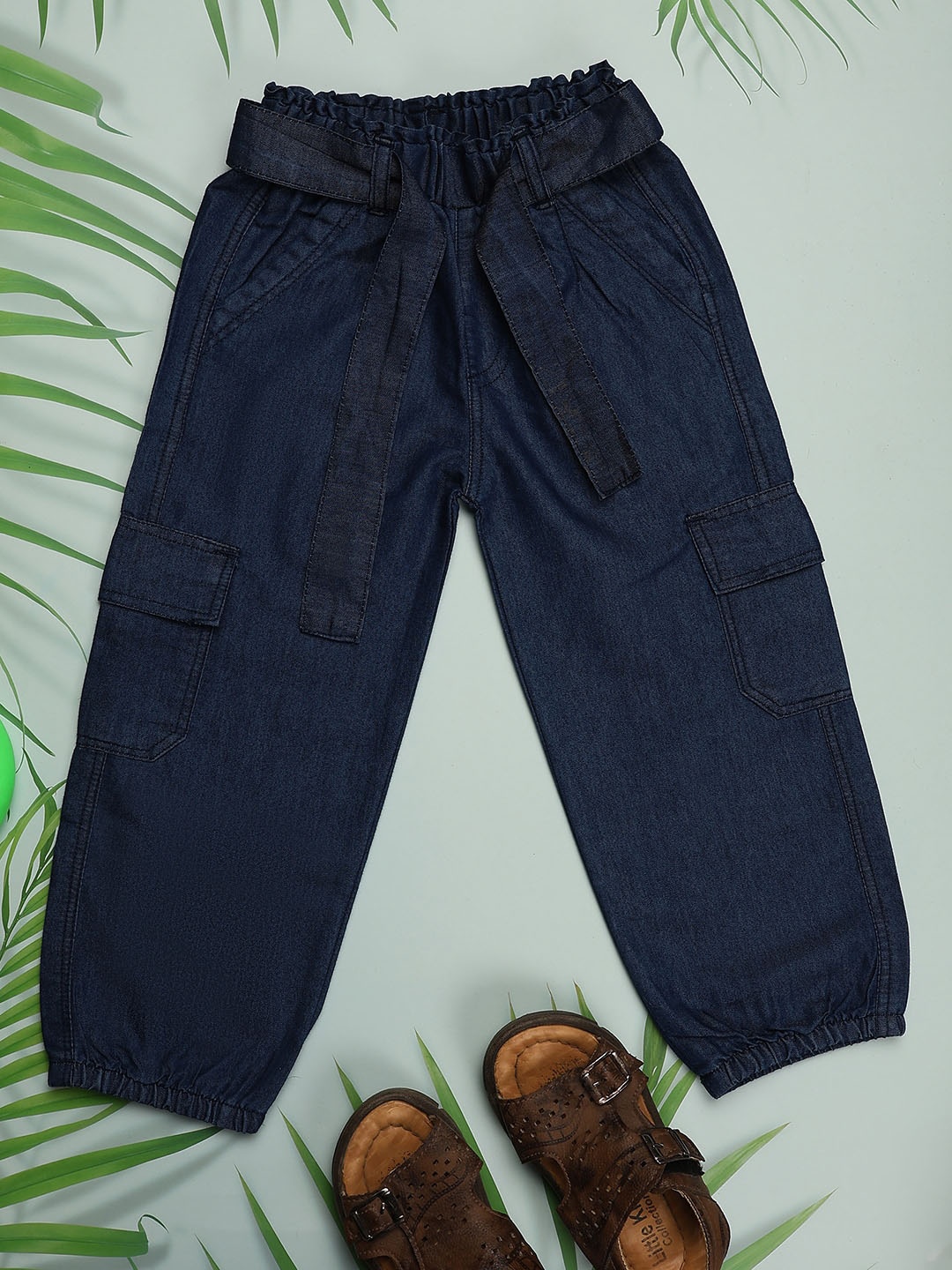 

V-Mart Girls Mid-Rise Clean Look Jogger Jeans, Blue