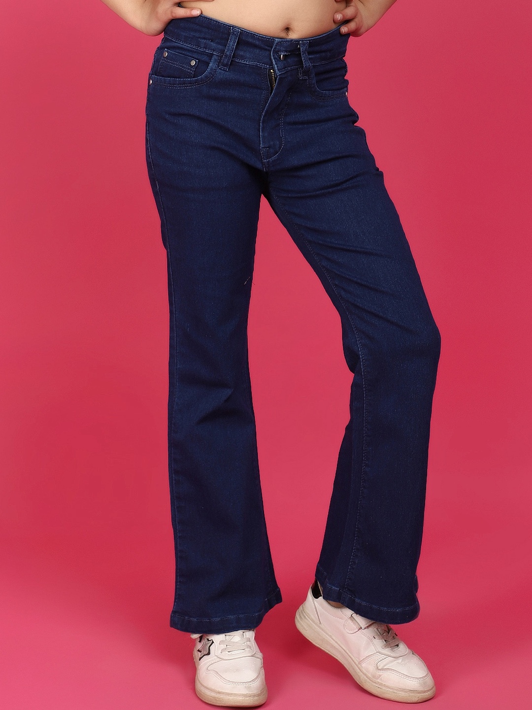 

V-Mart Girls Mid-Rise Cotton Jeans, Blue