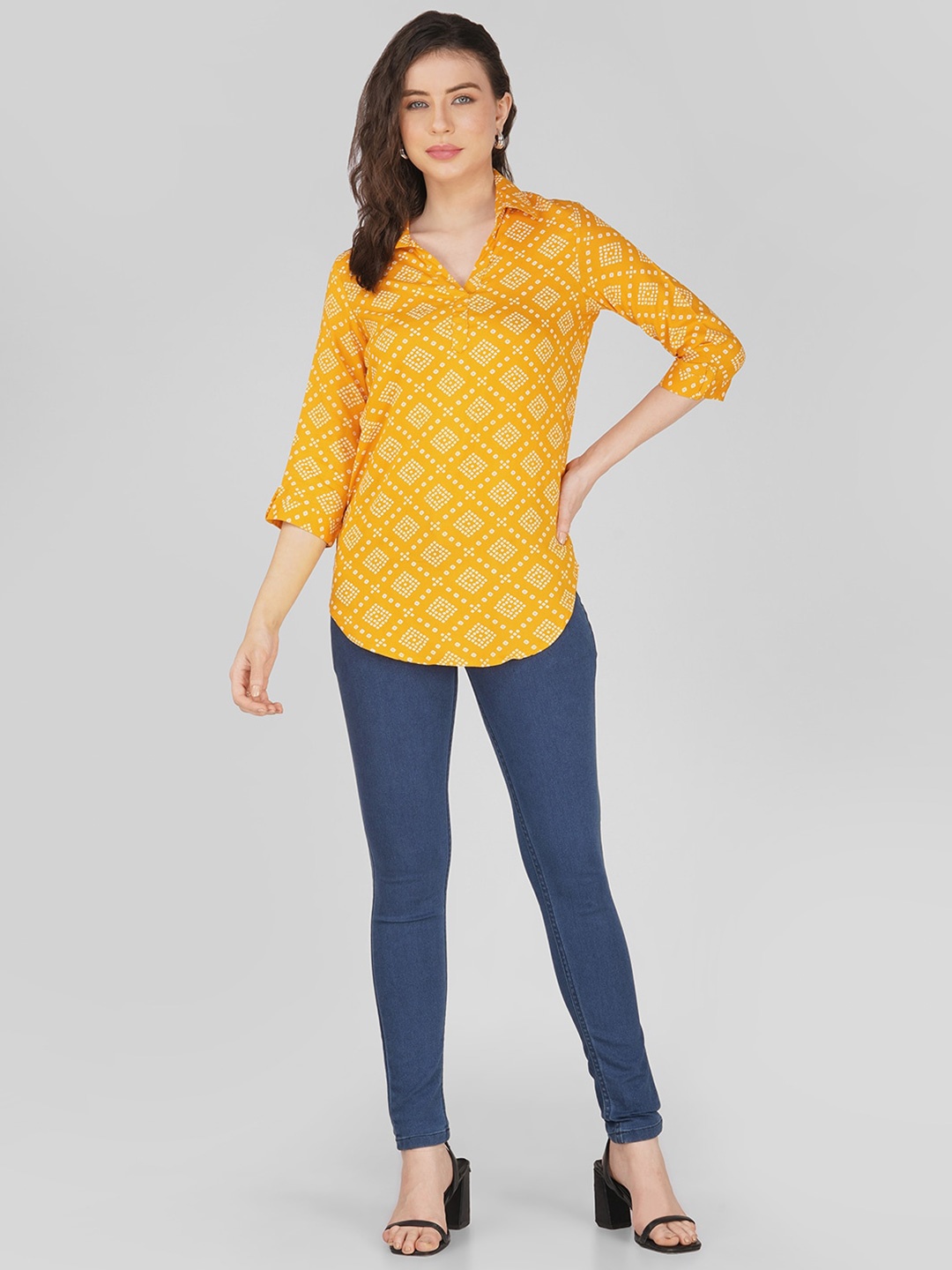 

KALINI Bhandani Printed Top, Yellow