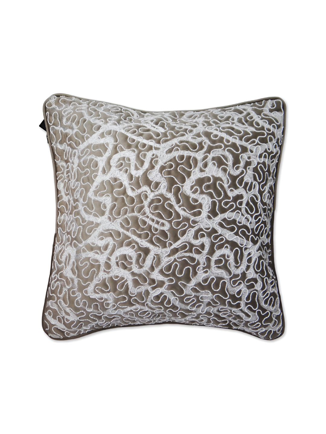 

Chann Studio Beige and White Embroidered Velvet Square Cushion Covers