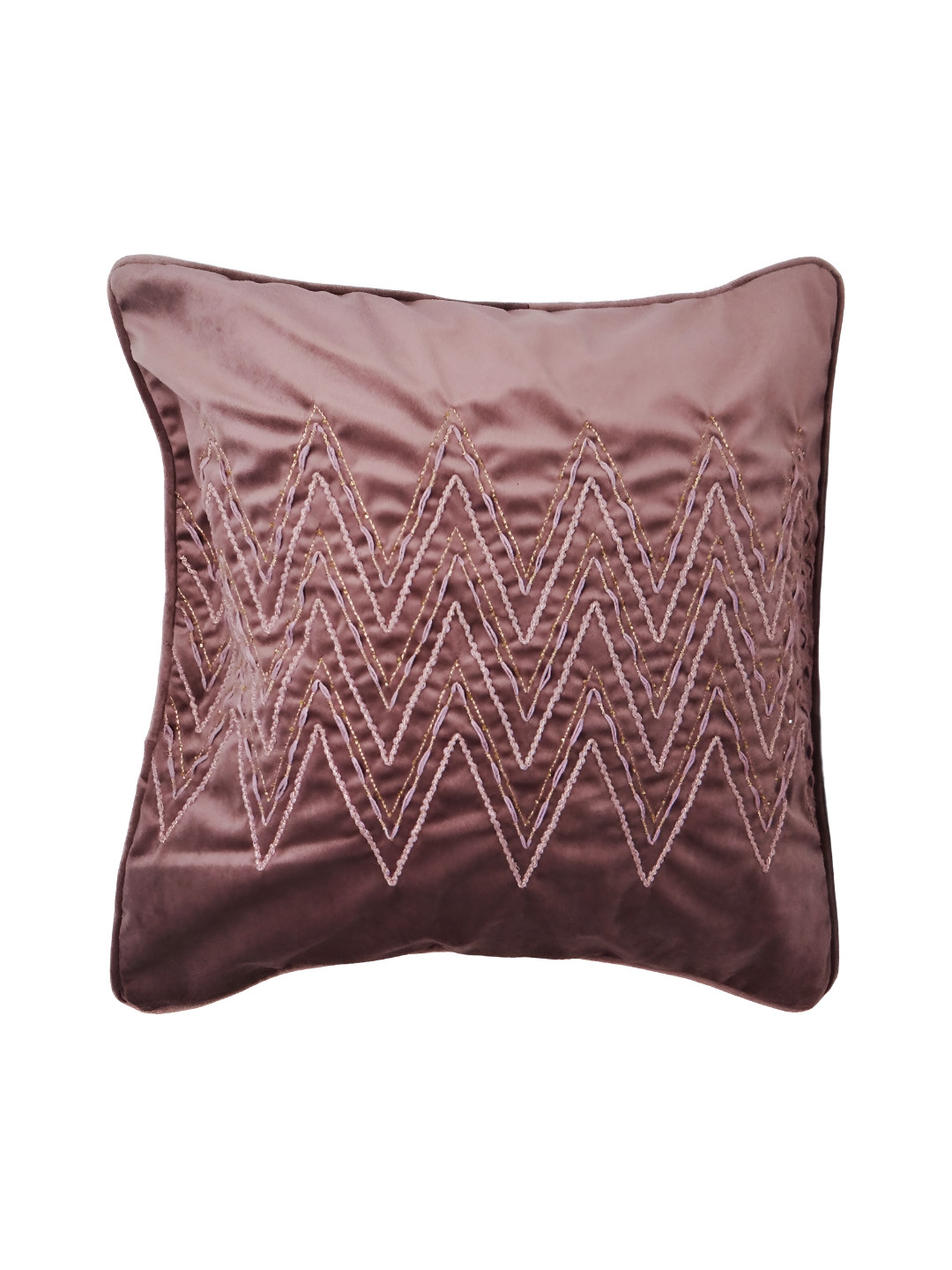 

Chann Studio Brown Embroidered Velvet Square Cushion Covers
