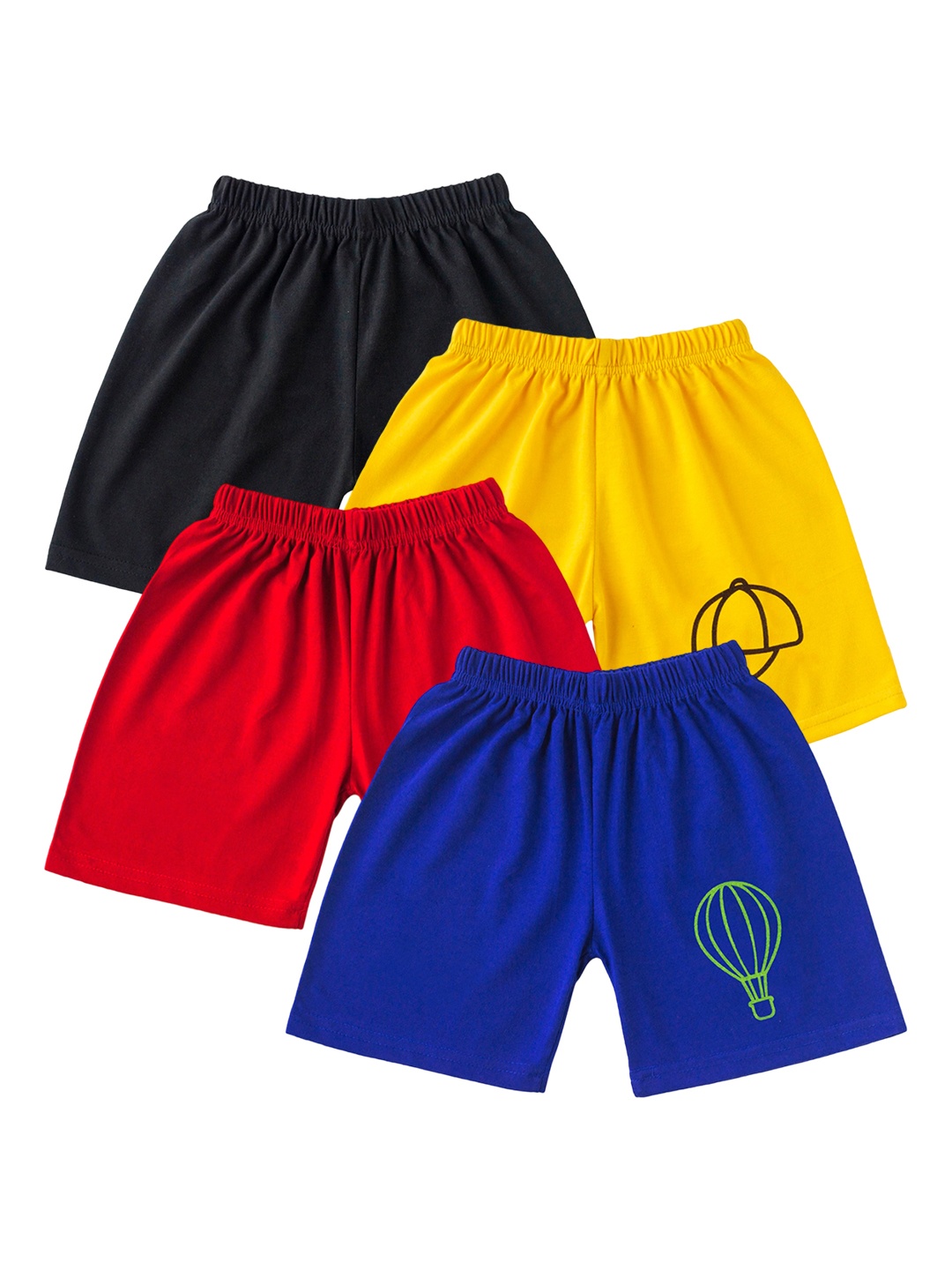 

BAESD Kids Pack Of 4 Low-Rise Cotton Sports Shorts, Blue