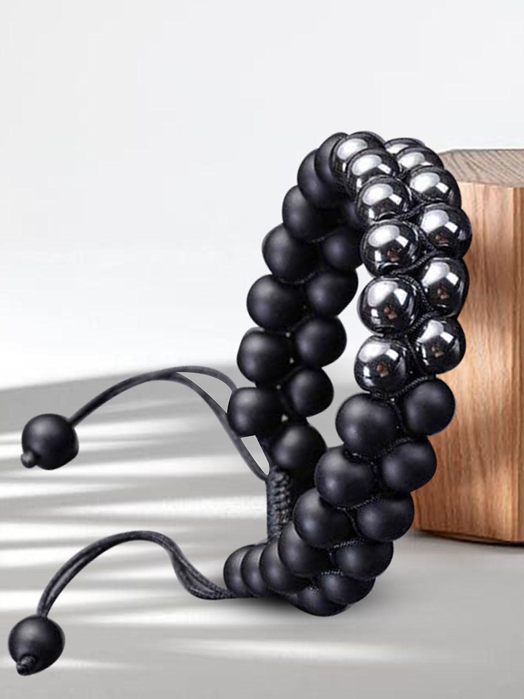 

MEENAZ Unisex Stainless Steel Beads Beaded Multistrand Bracelet, Silver