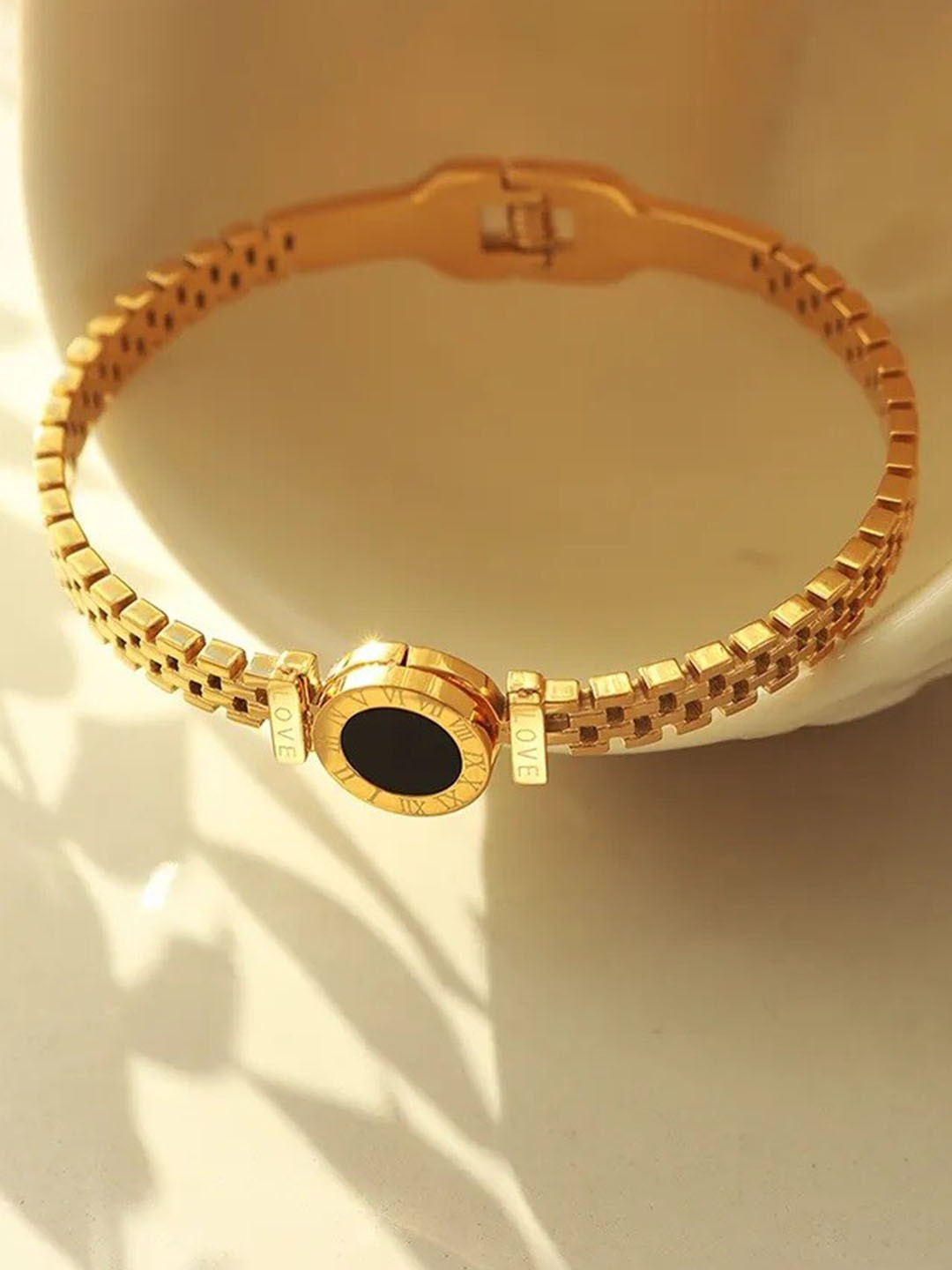 

MEENAZ Gold-Plated Kada Bracelet