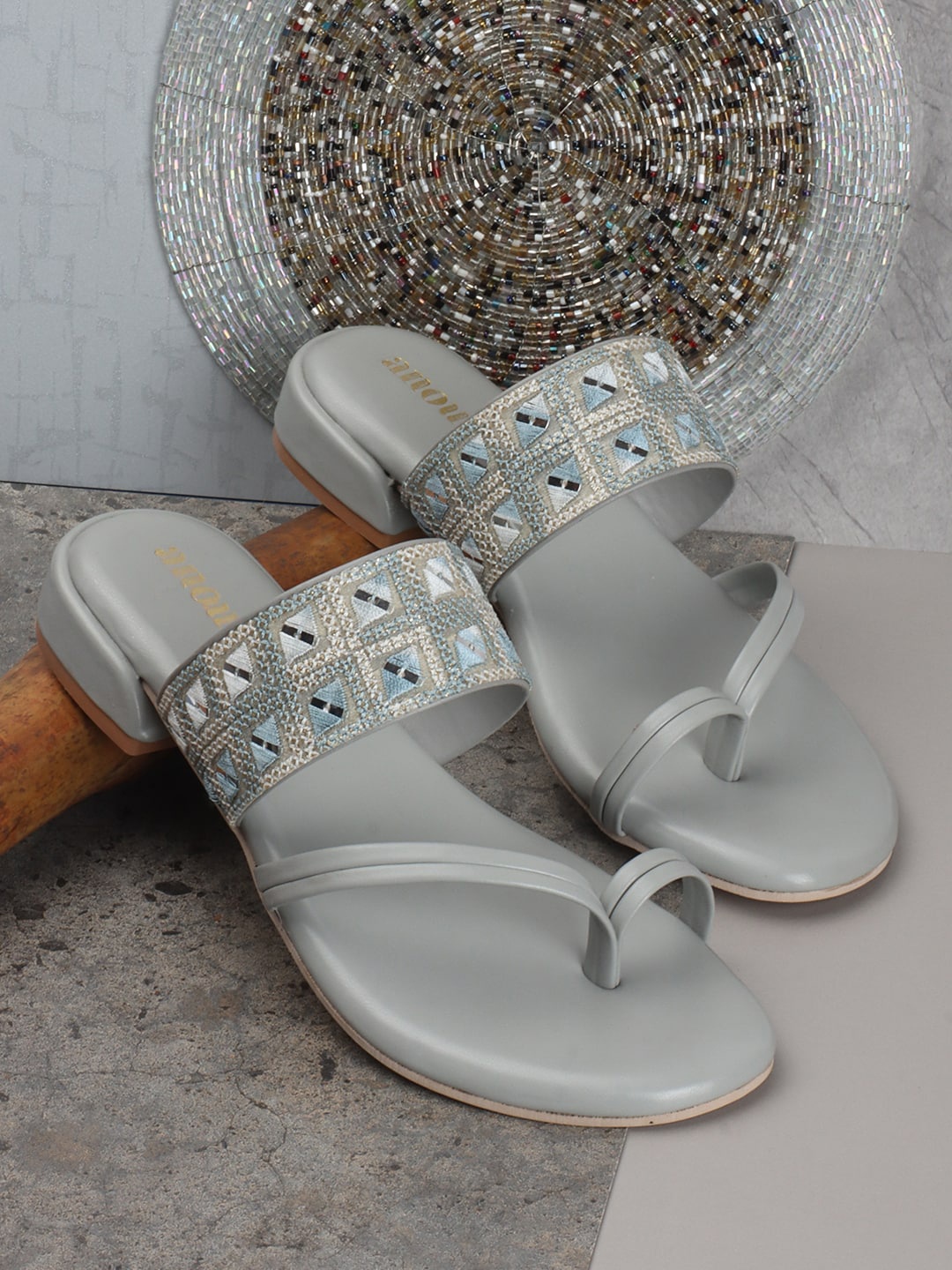 

Anouk Embellished Block Heels, Grey