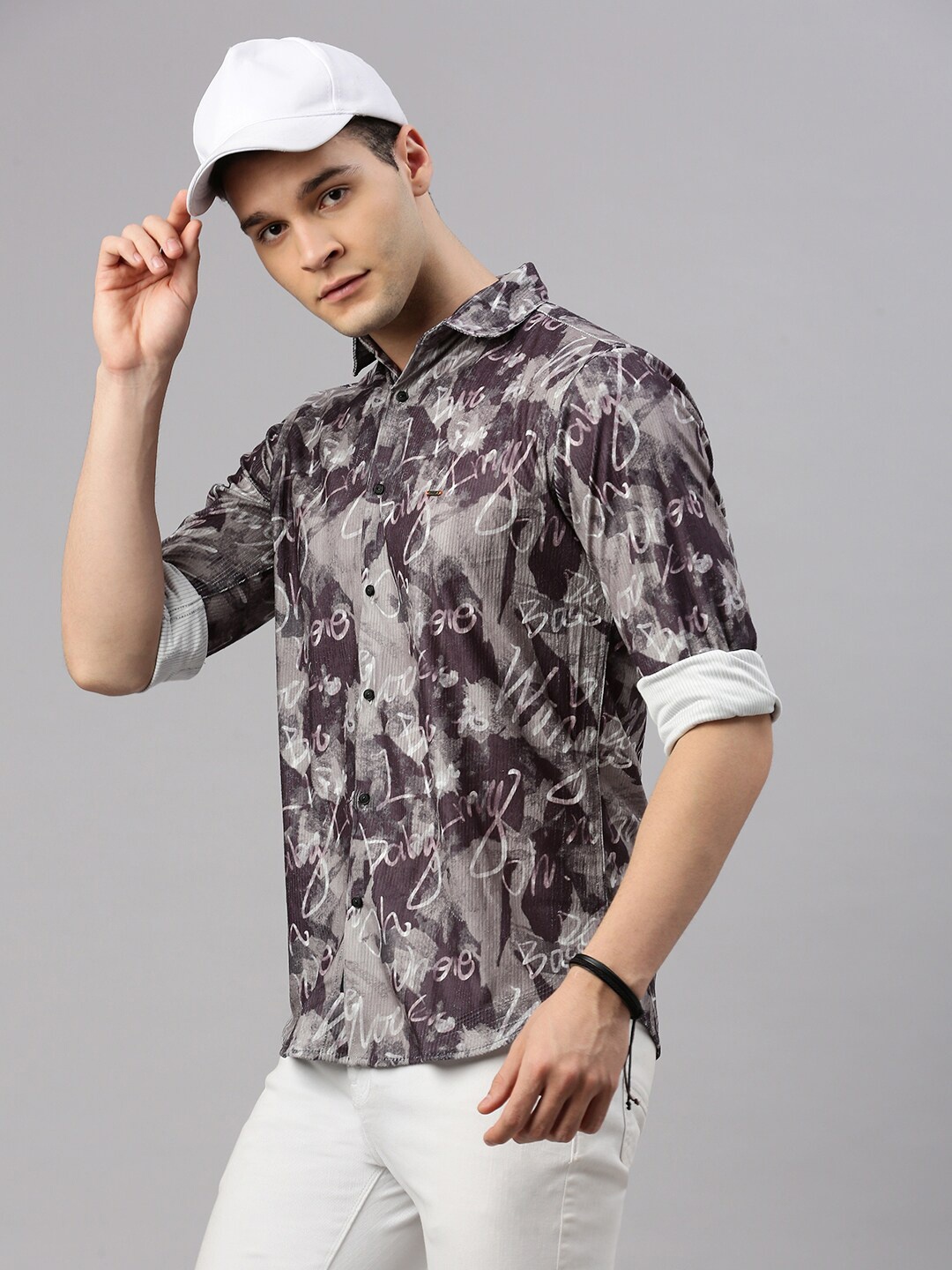 

ZEDD Classic Abstract Printed Opaque Cotton Casual Shirt, Green