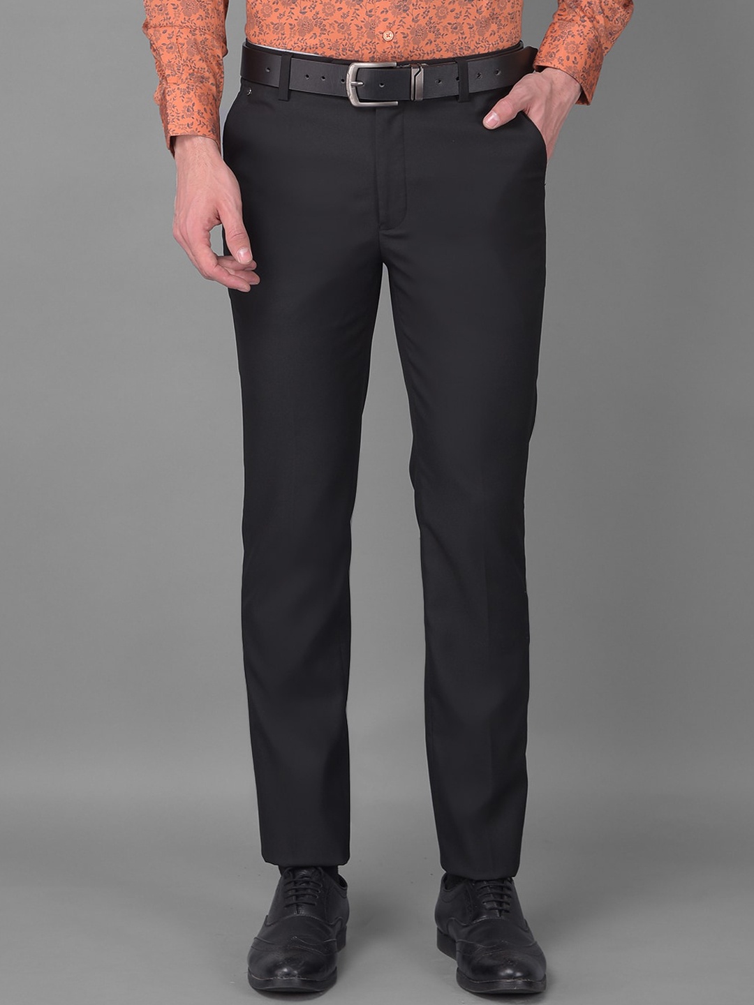 

Canary London Men Smart Slim Fit Wrinkle Free Formal Trouser, Black